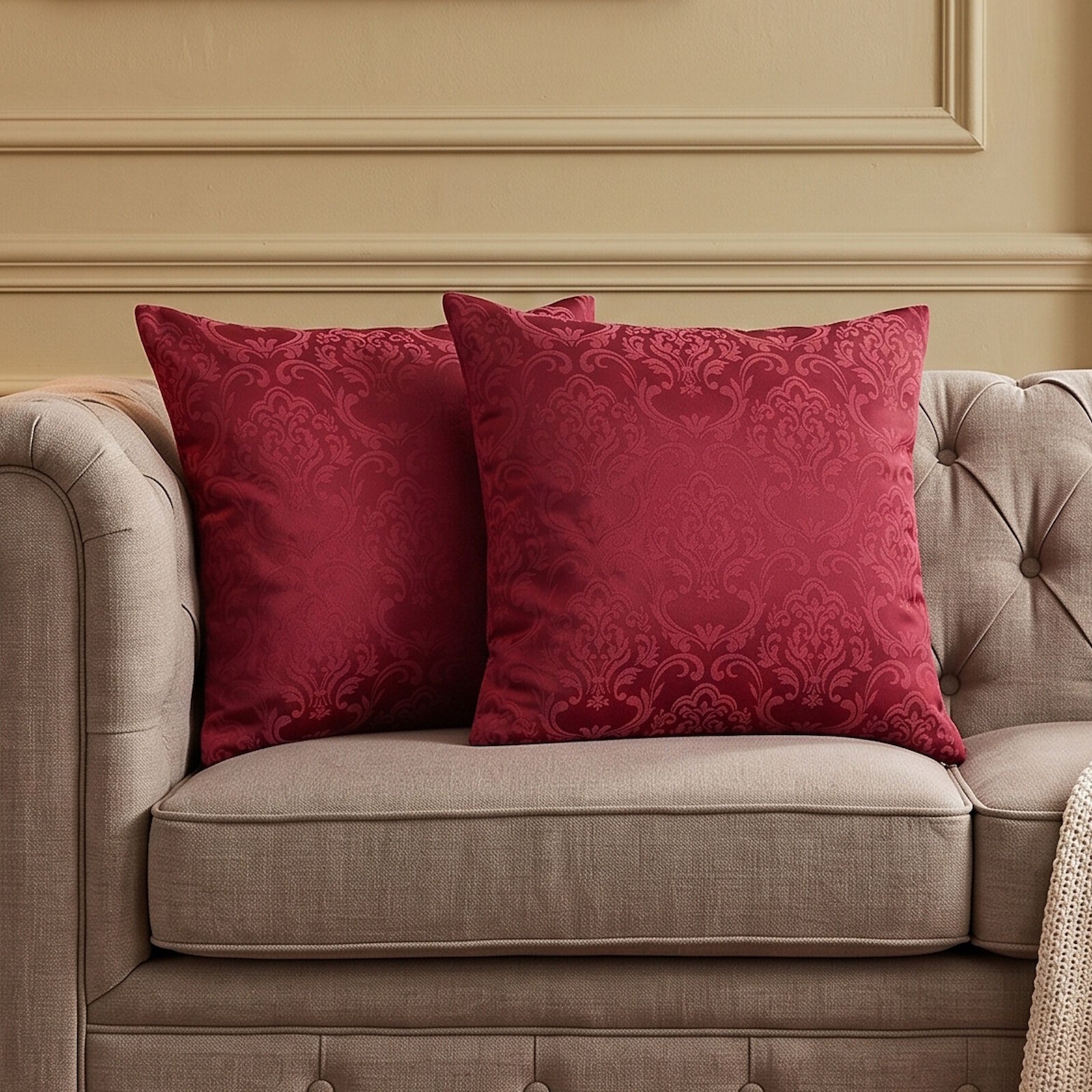 Barock Kissenbezüge Rot 40x40 2er Set