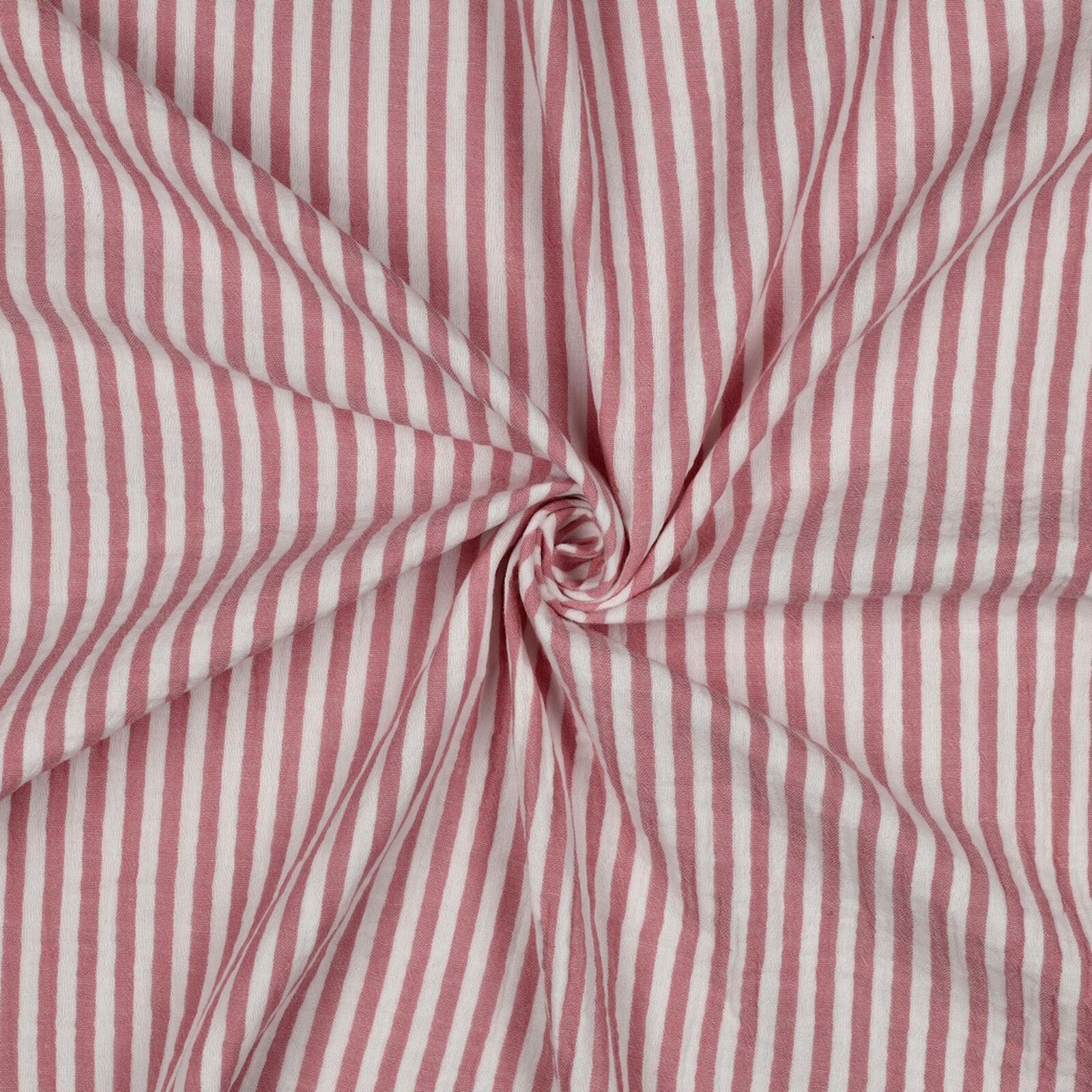 Musselin Stoff Streifen Rosa 5 mm Meterware 125 cm