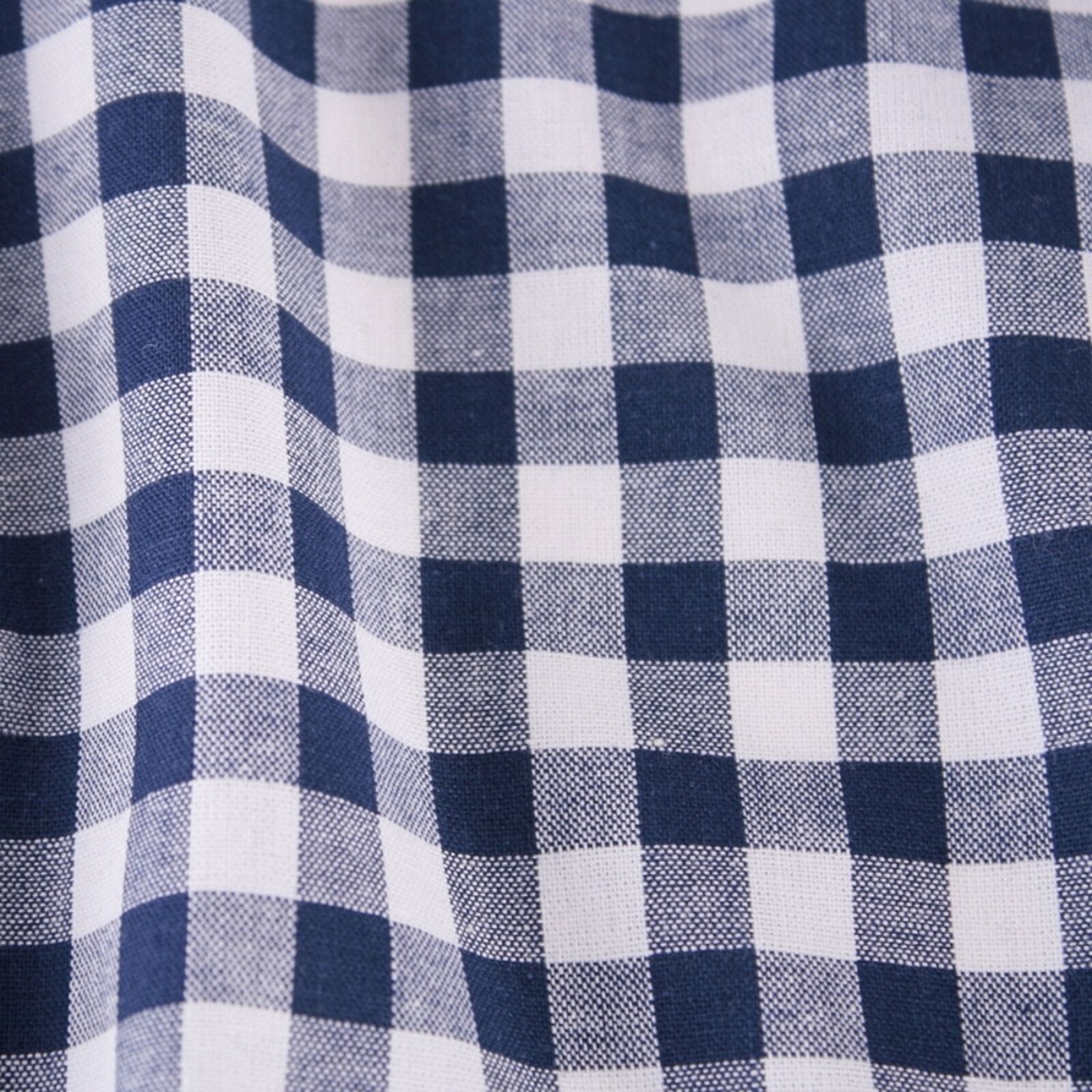 Bettwäsche Karo 1x1 cm Marine Blau-135x200 cm + 80x80 cm