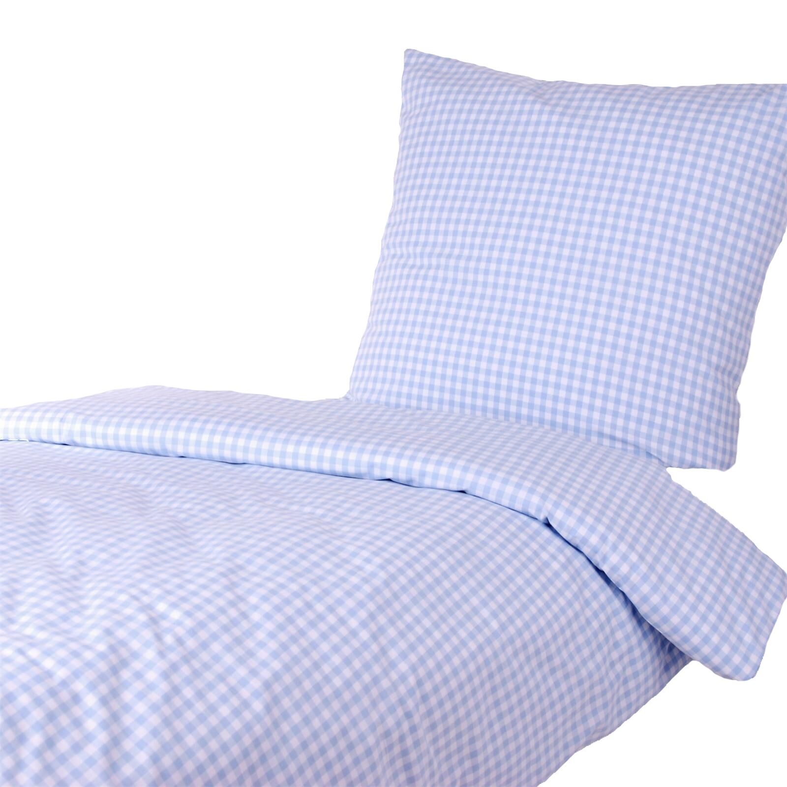 Hotelbettwäsche Karo 1x1 cm Hellblau