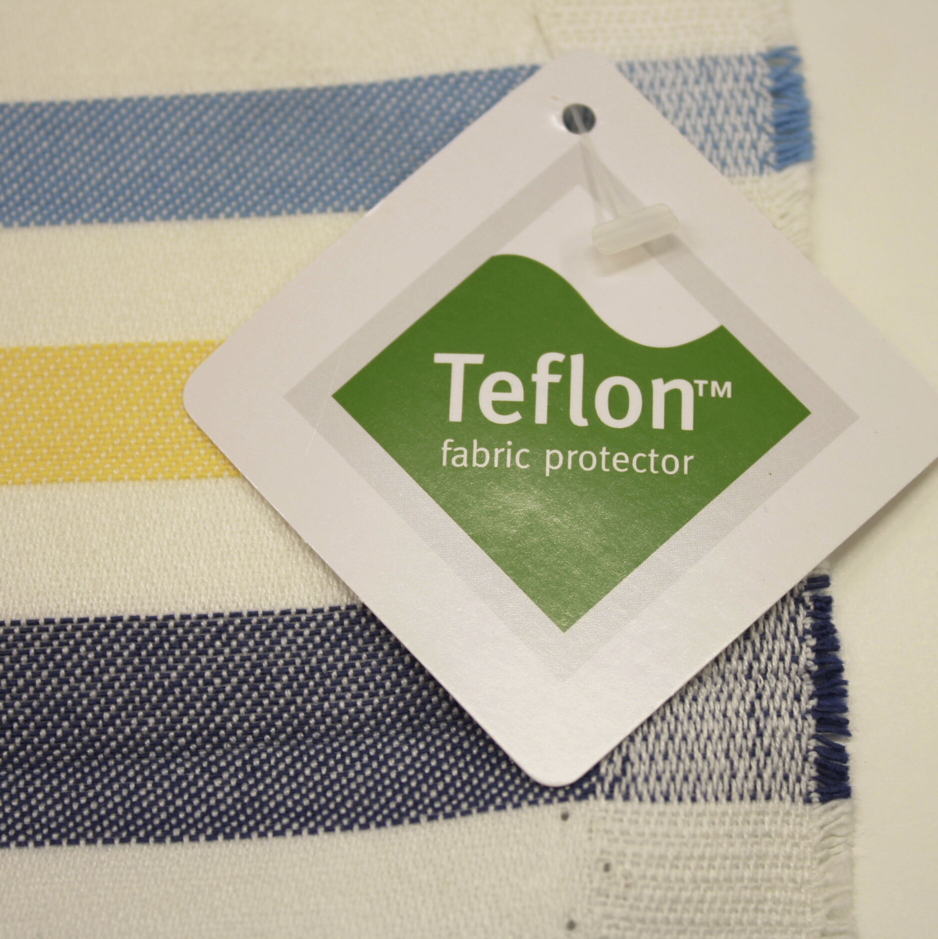 Stoff Meterware Streifen Gelb Hellblau wasserdicht