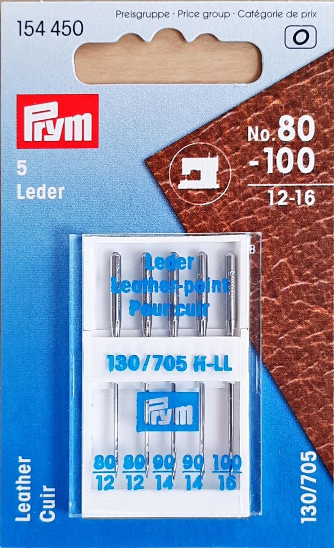 Nähmaschinennadel 130/705 Leder 80-100