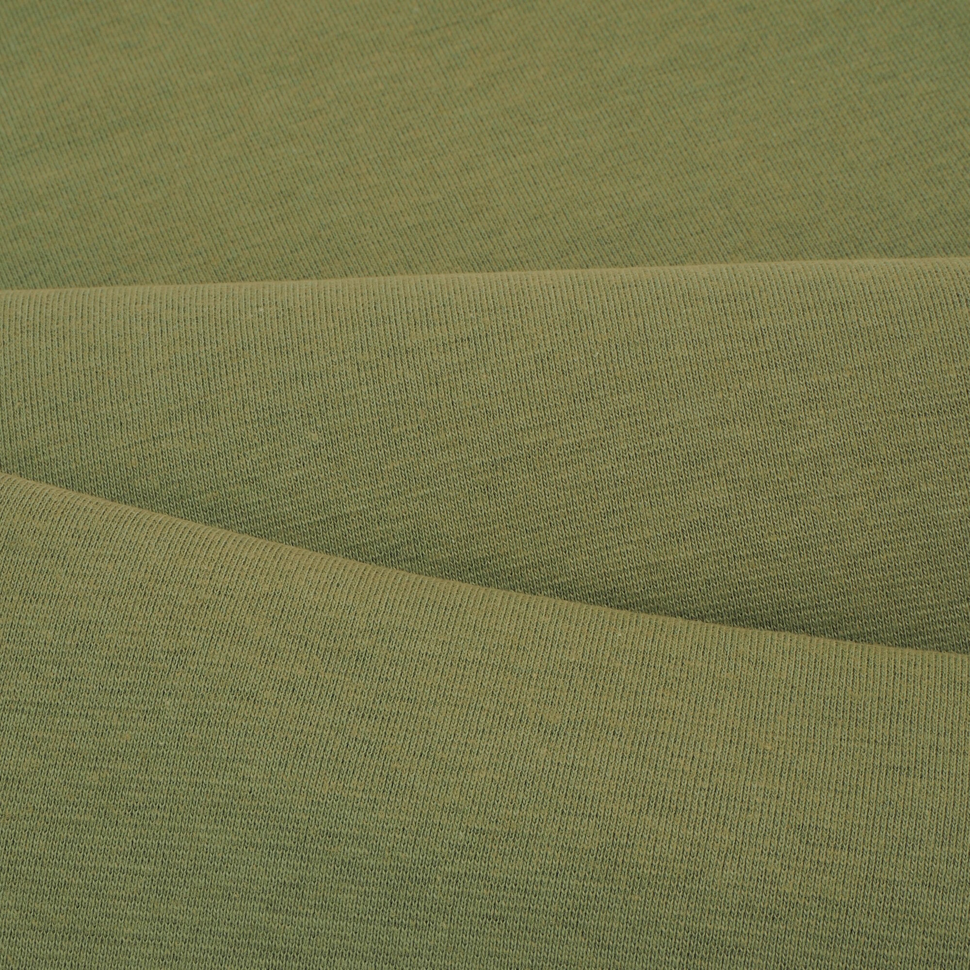 Bündchenstoff Meterware Uni Moos Grün