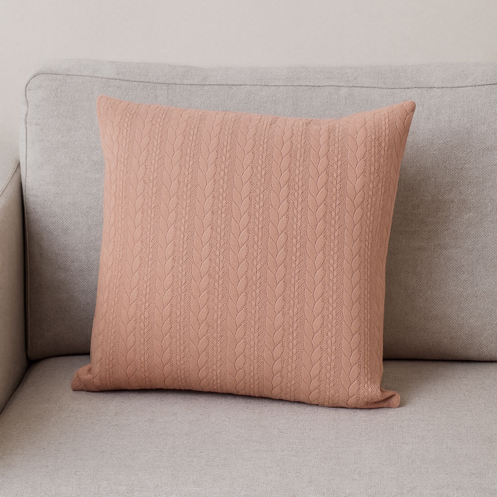 Kissenbezug 50x50 cm Zopfmuster Altrosa