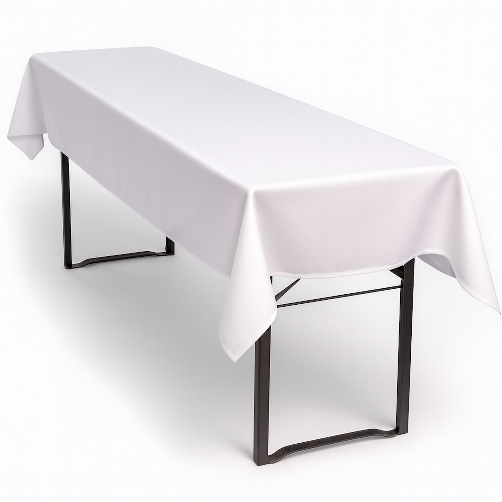 Biertisch Tischdecke Weiß Baumwolle Linon