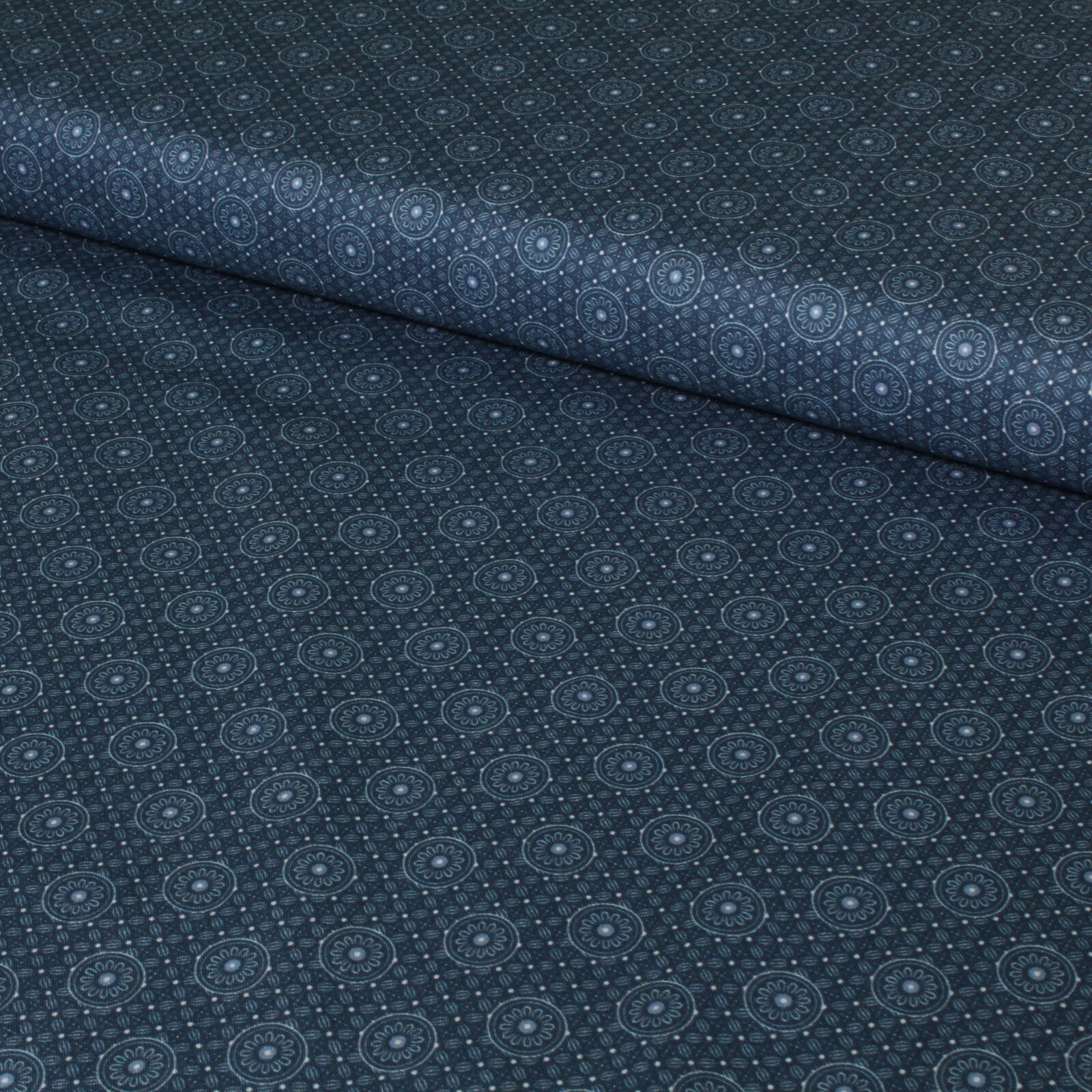 Stoff Meterware Blumen Rudolfine Blau