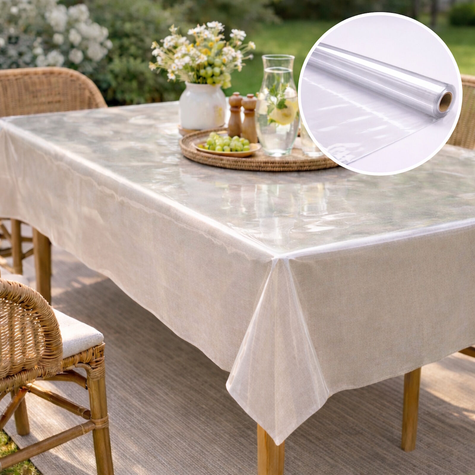 Transparente Tischdecke Tischfolie Meterware