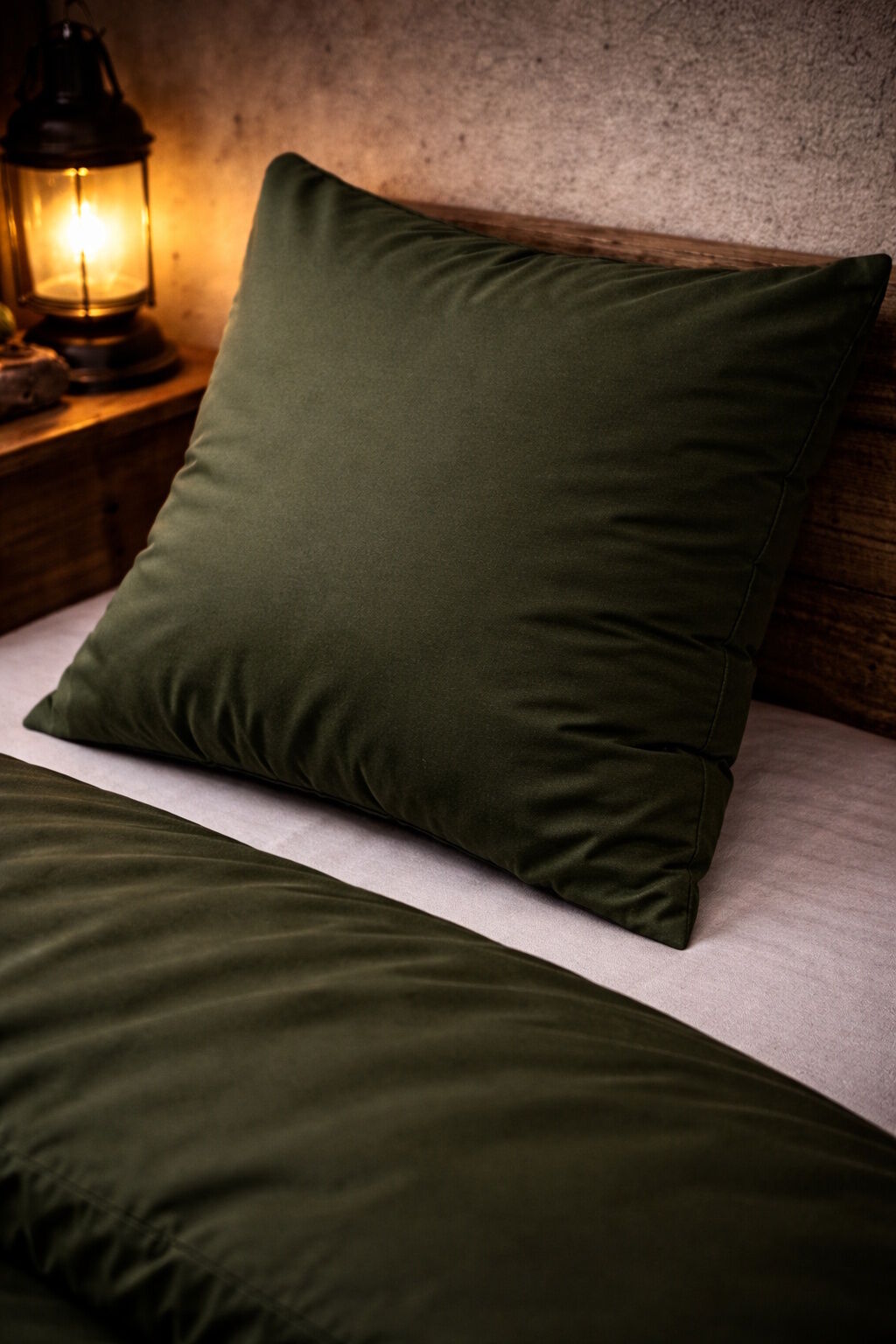 Bettwäsche 135x200 Dunkelgrün Köper Blackout Vorsorge Prepper