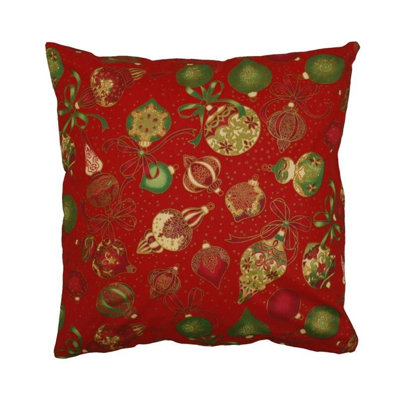 Weihnachts Kissenbezug 30x30 cm Christbaumkugeln Rot