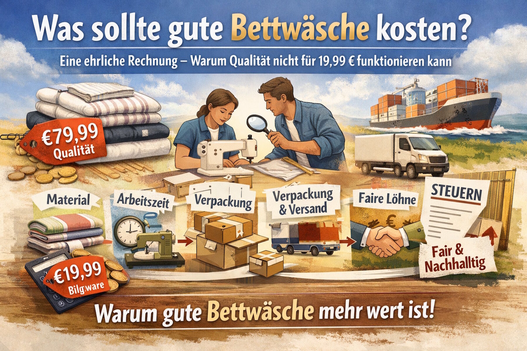 Was sollte gute Bettwäsche kosten? Ehrliche Rechnung & Vergleich mit Billigware