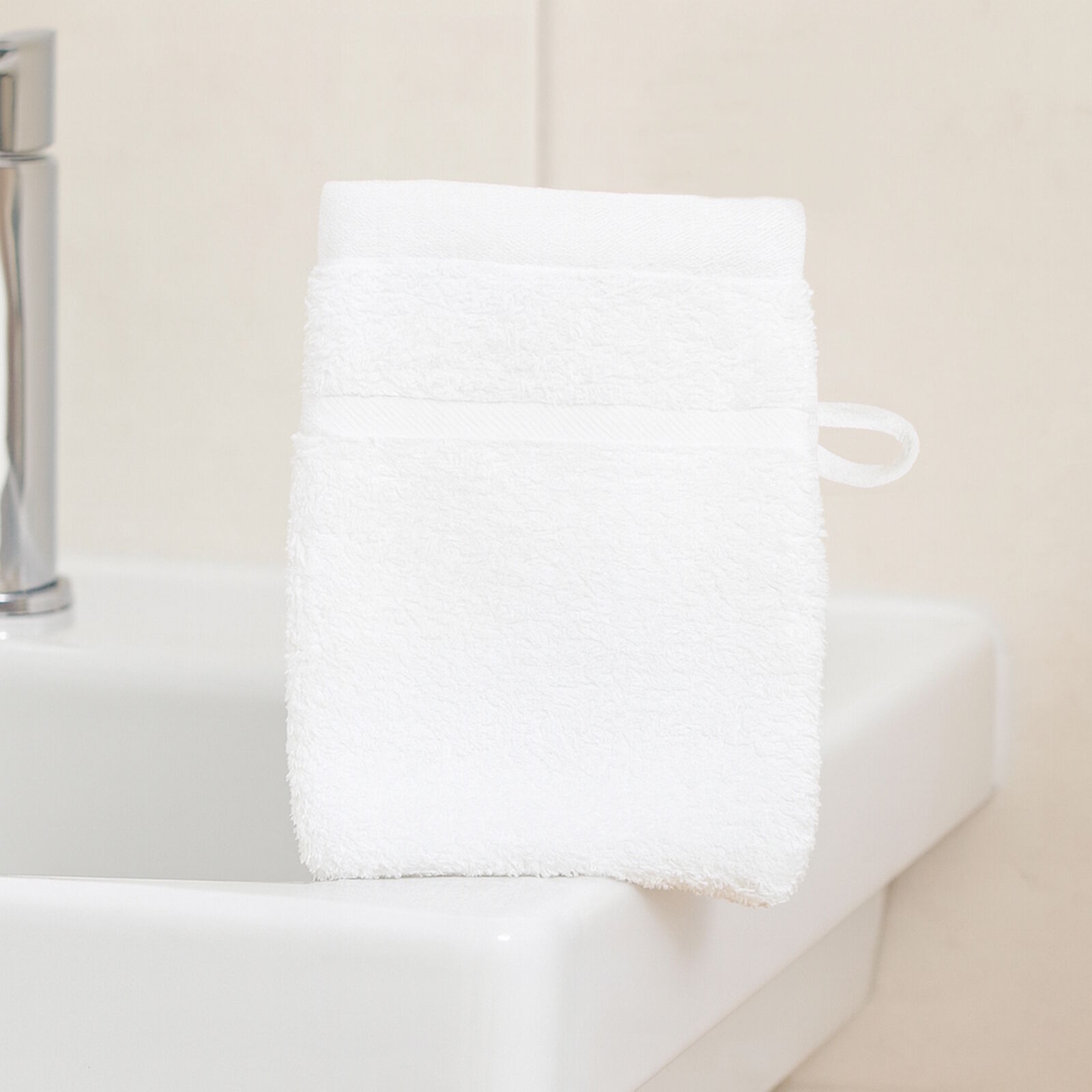 Pflege Waschhandschuh Weiß 6 Stück Kochfest