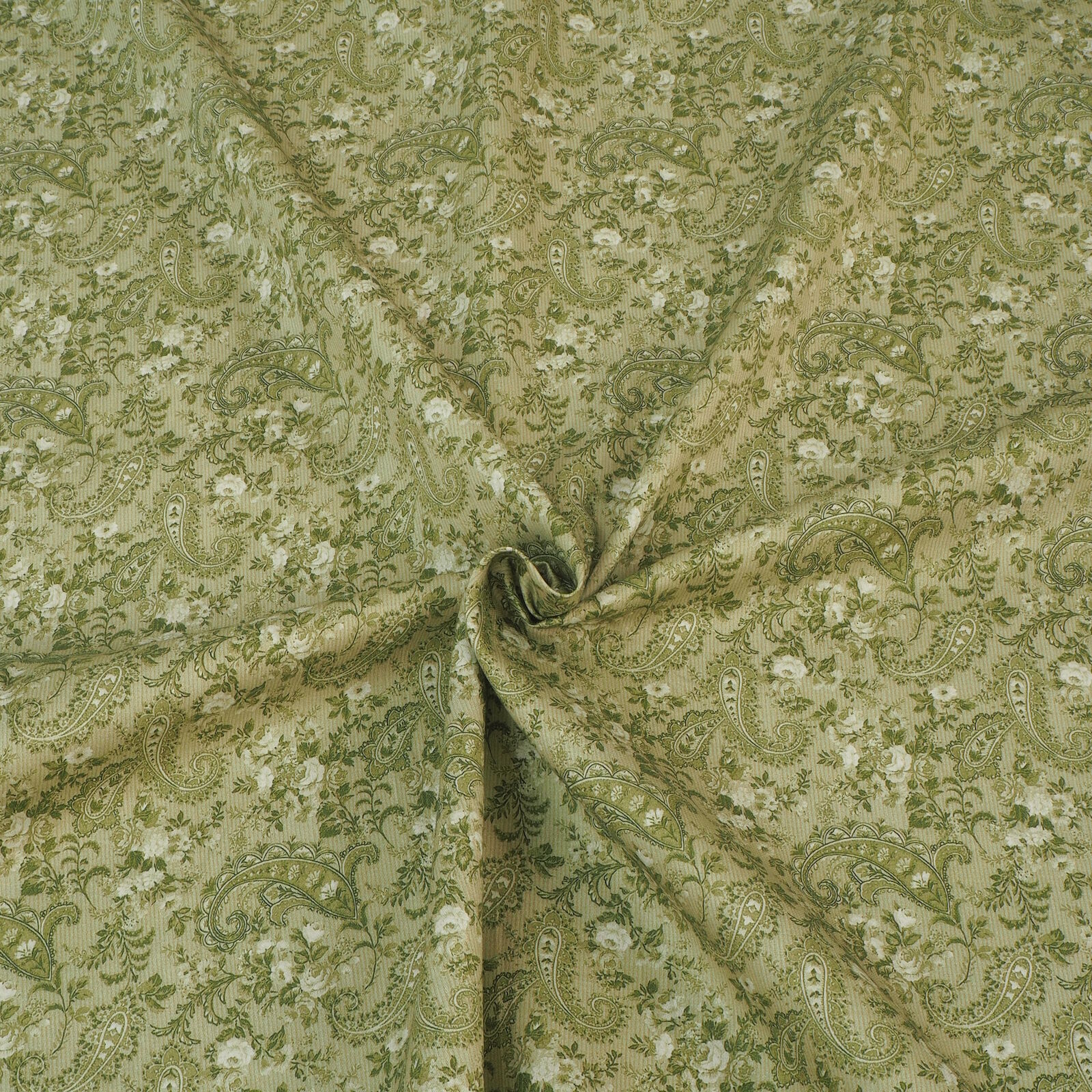 Dirndlstoff Blumen Paisley Grün Tracht