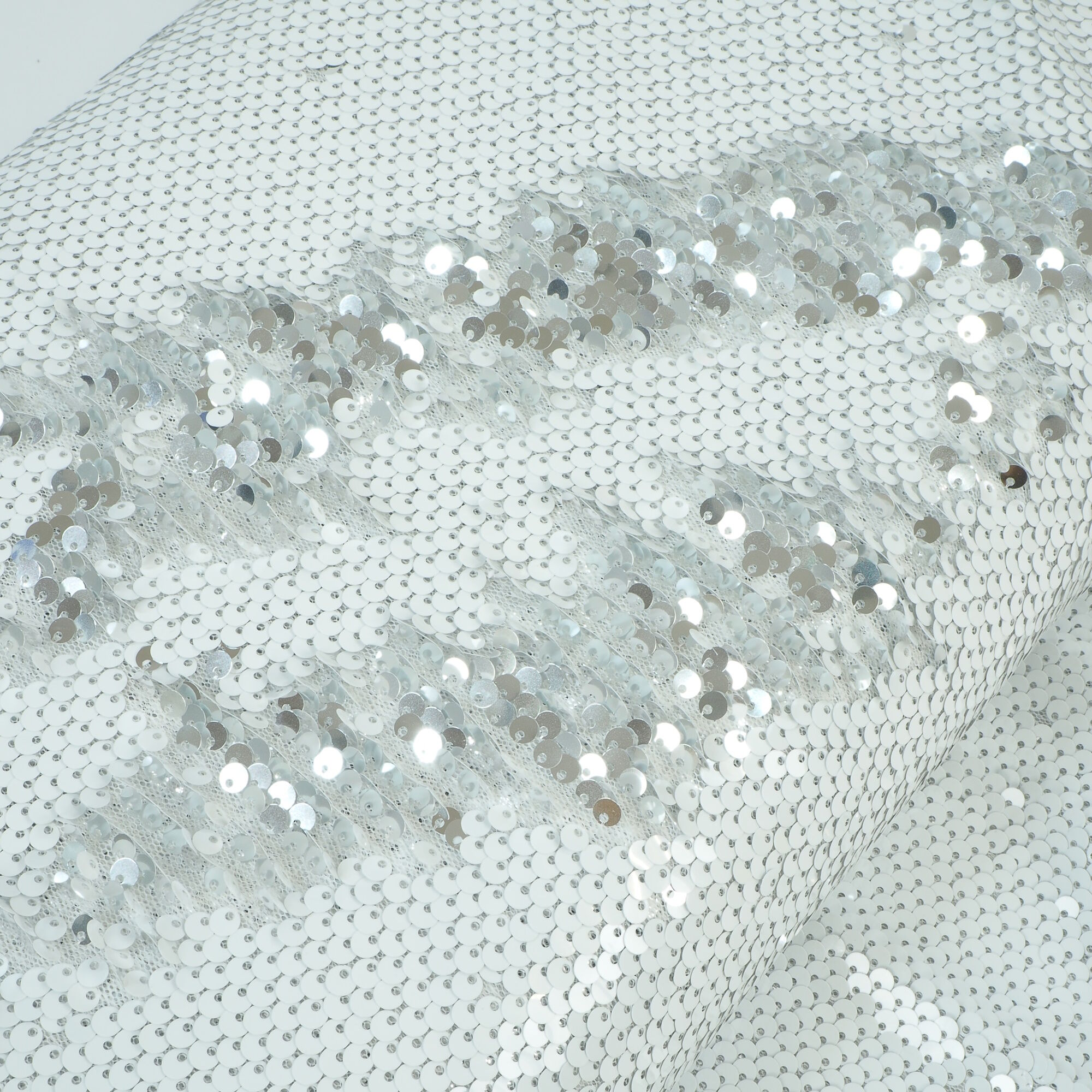 Pailetten Stoff Silber