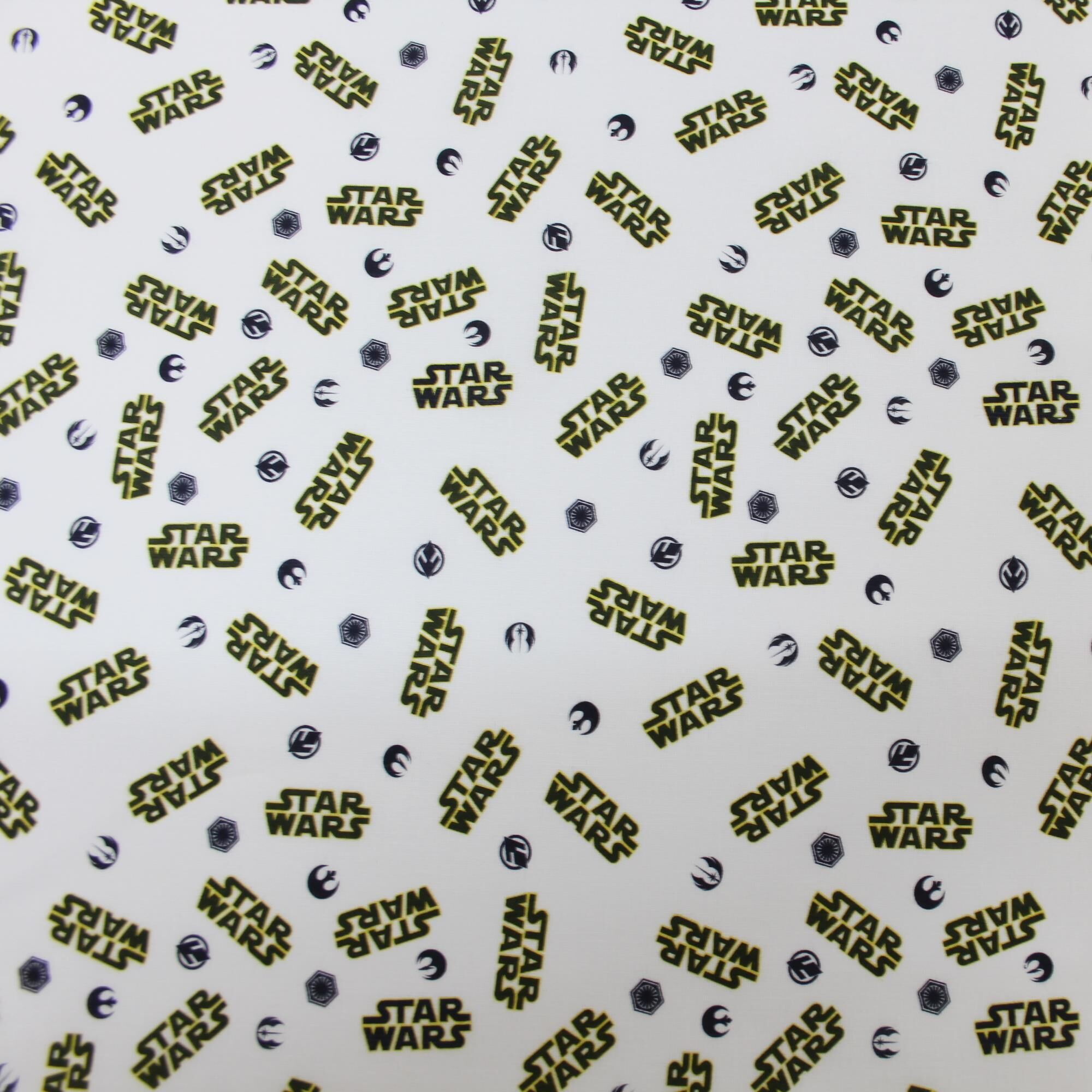Stoff Meterware Star Wars Schriftzug Baumwolle