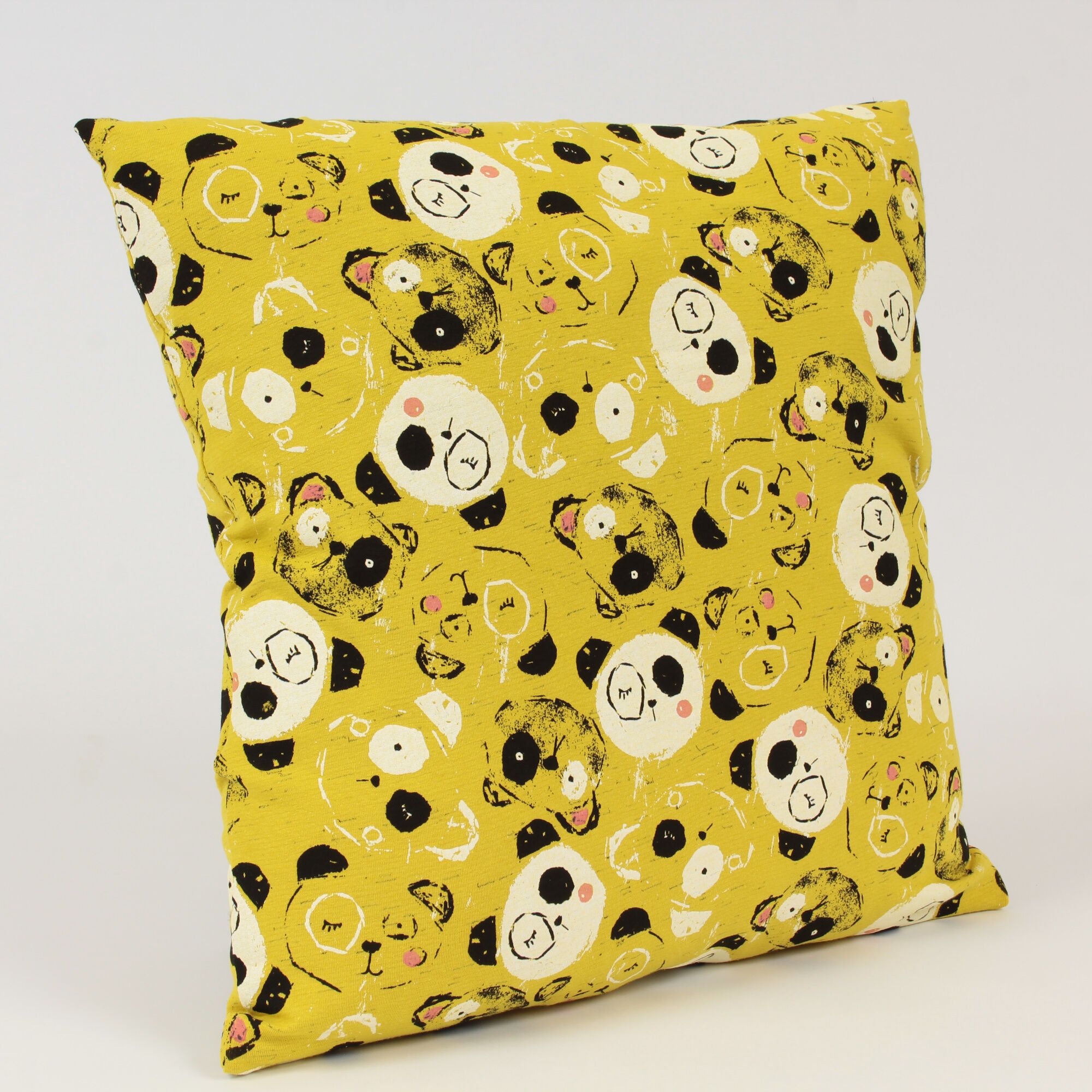 Jersey Panda Kissenbezug 40x40 Ocker