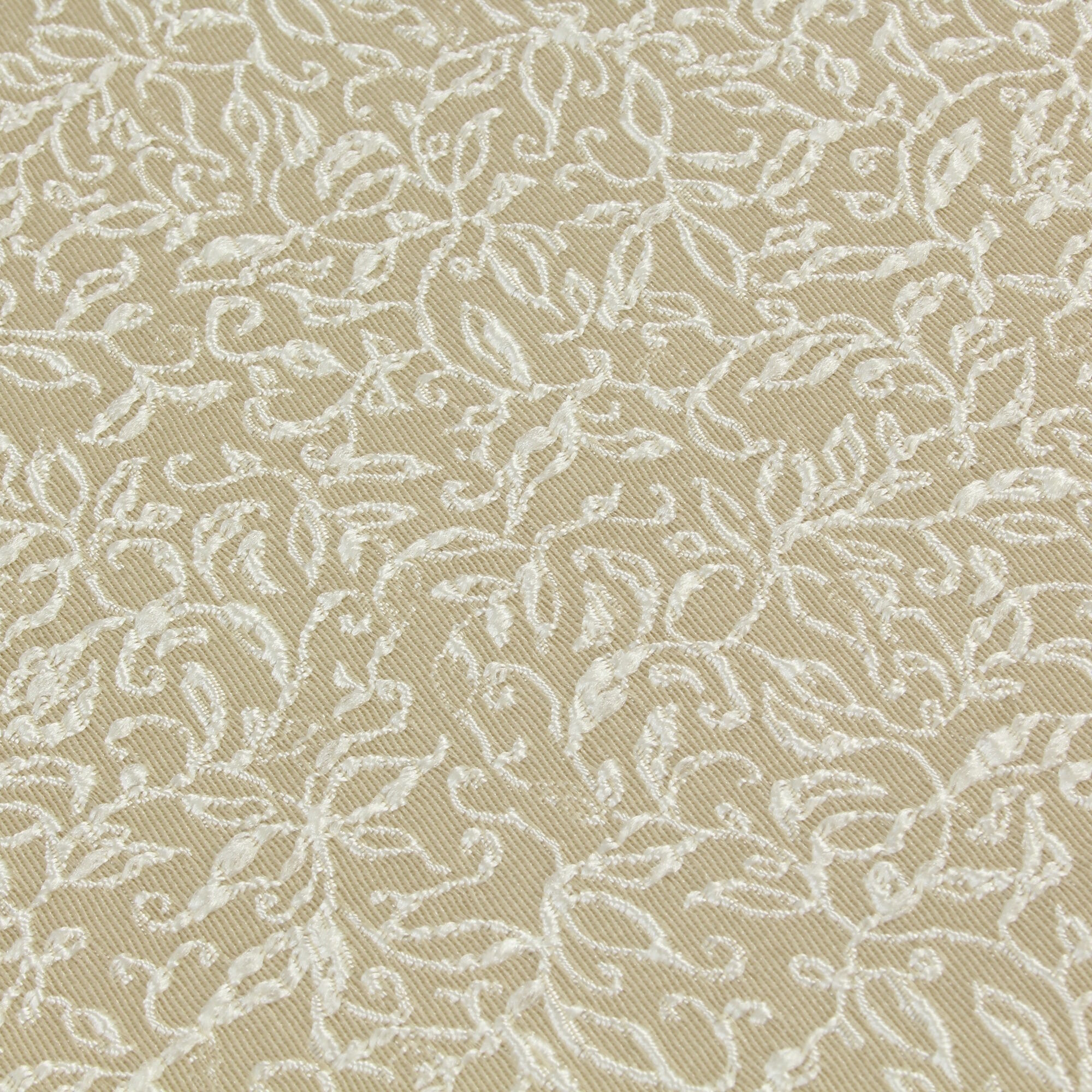 Stoff Meterware kleines Blättermuster Beige Mischgewebe