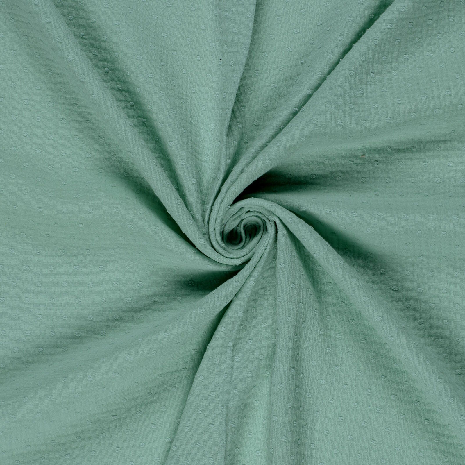 Musselin Stoff Dobby Punkte Mint Baumwolle 130 cm