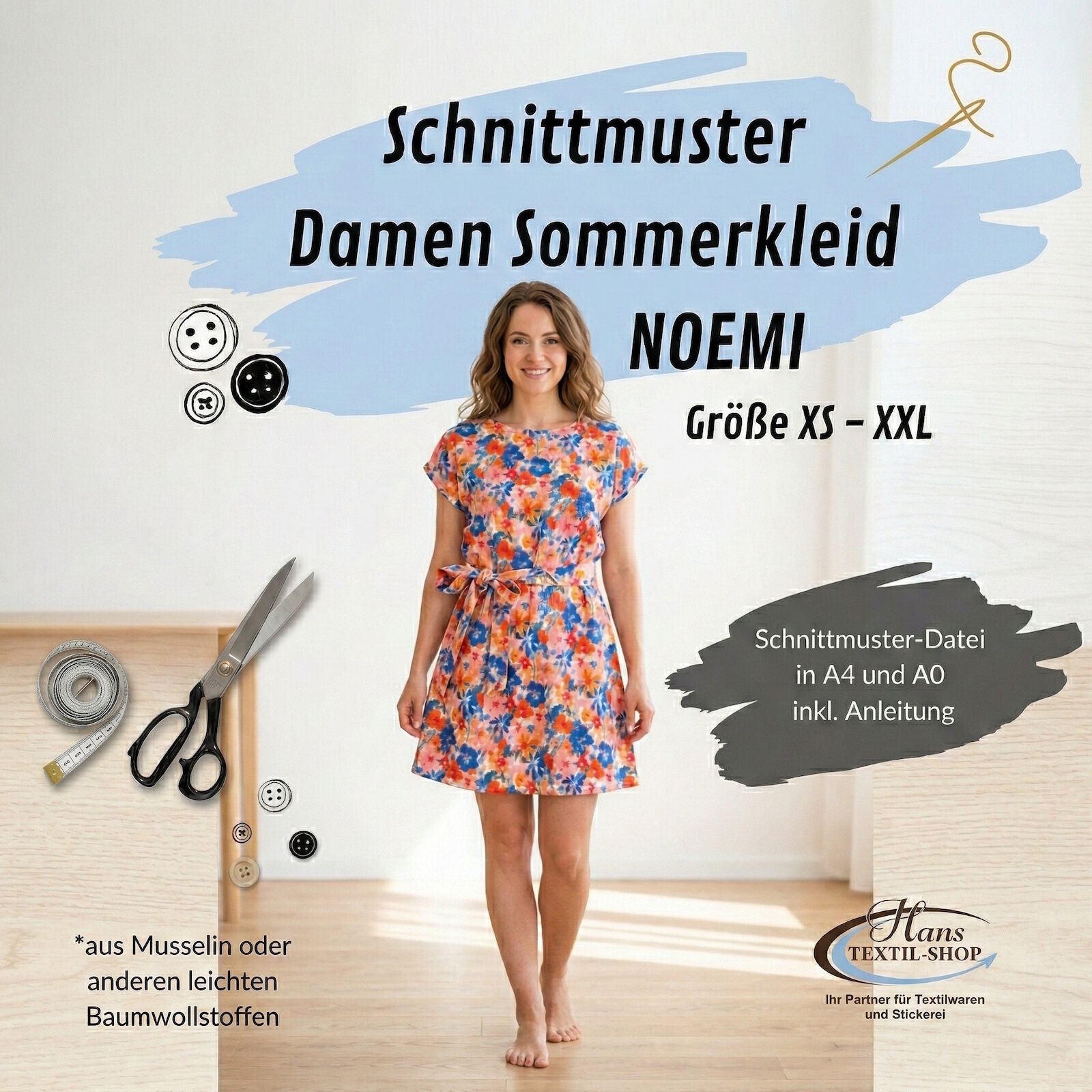eBook Schnittmuster Damen Sommerkleid NOEMI XS-XXL