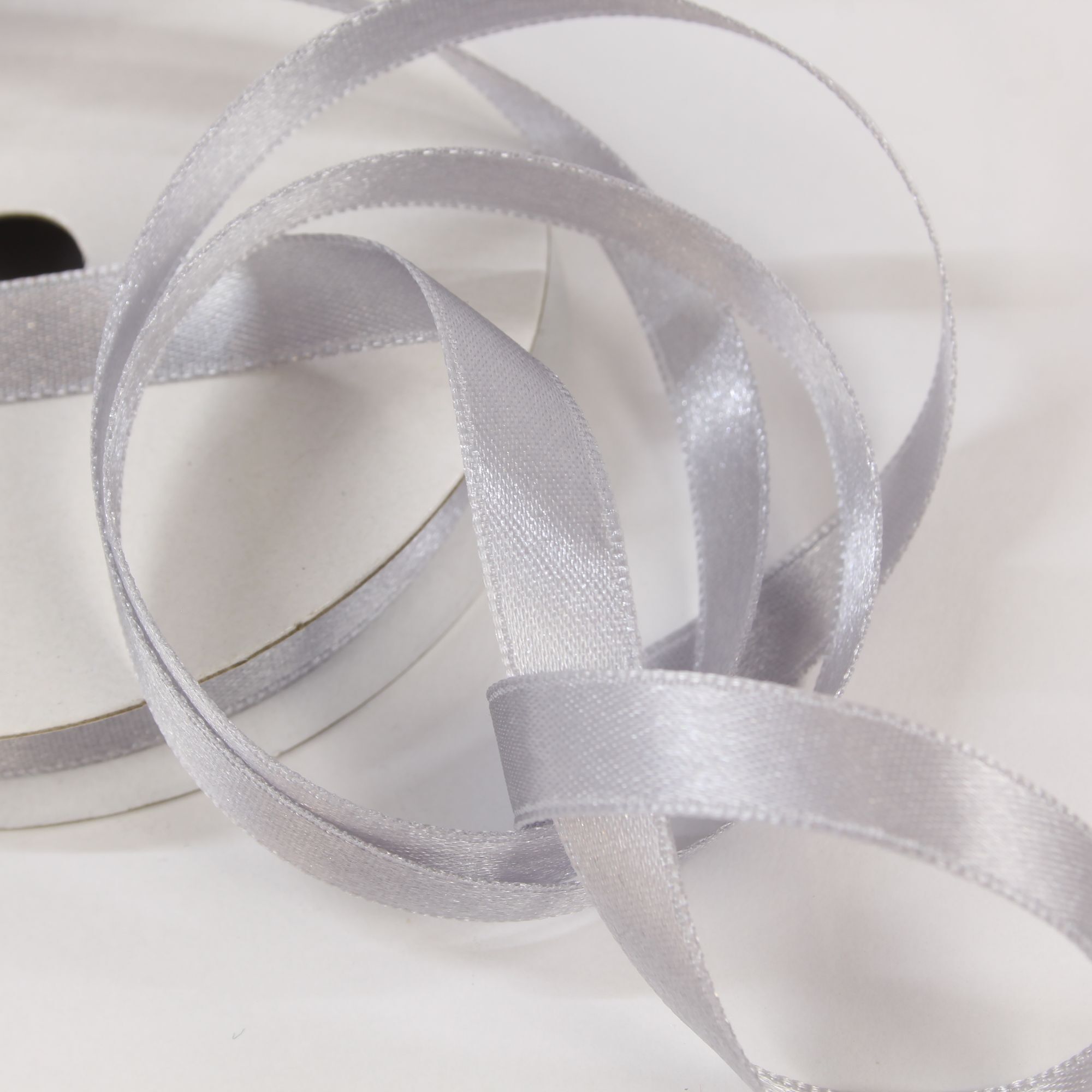 Satinband 10 mm Uni doppelseitig 10m Rolle - Farbe silber gr