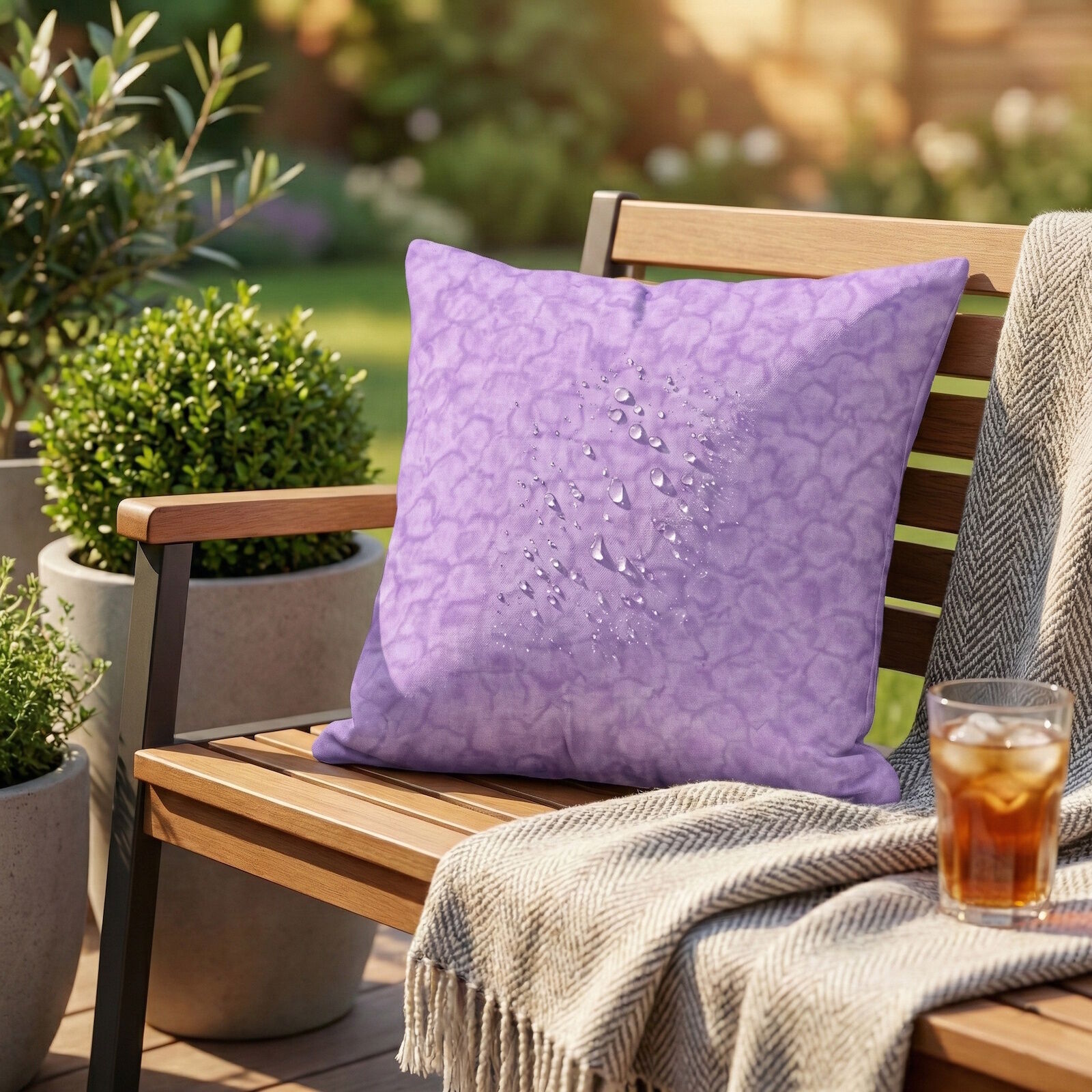 Outdoor Kissenbezug 40x40 Batik Lila