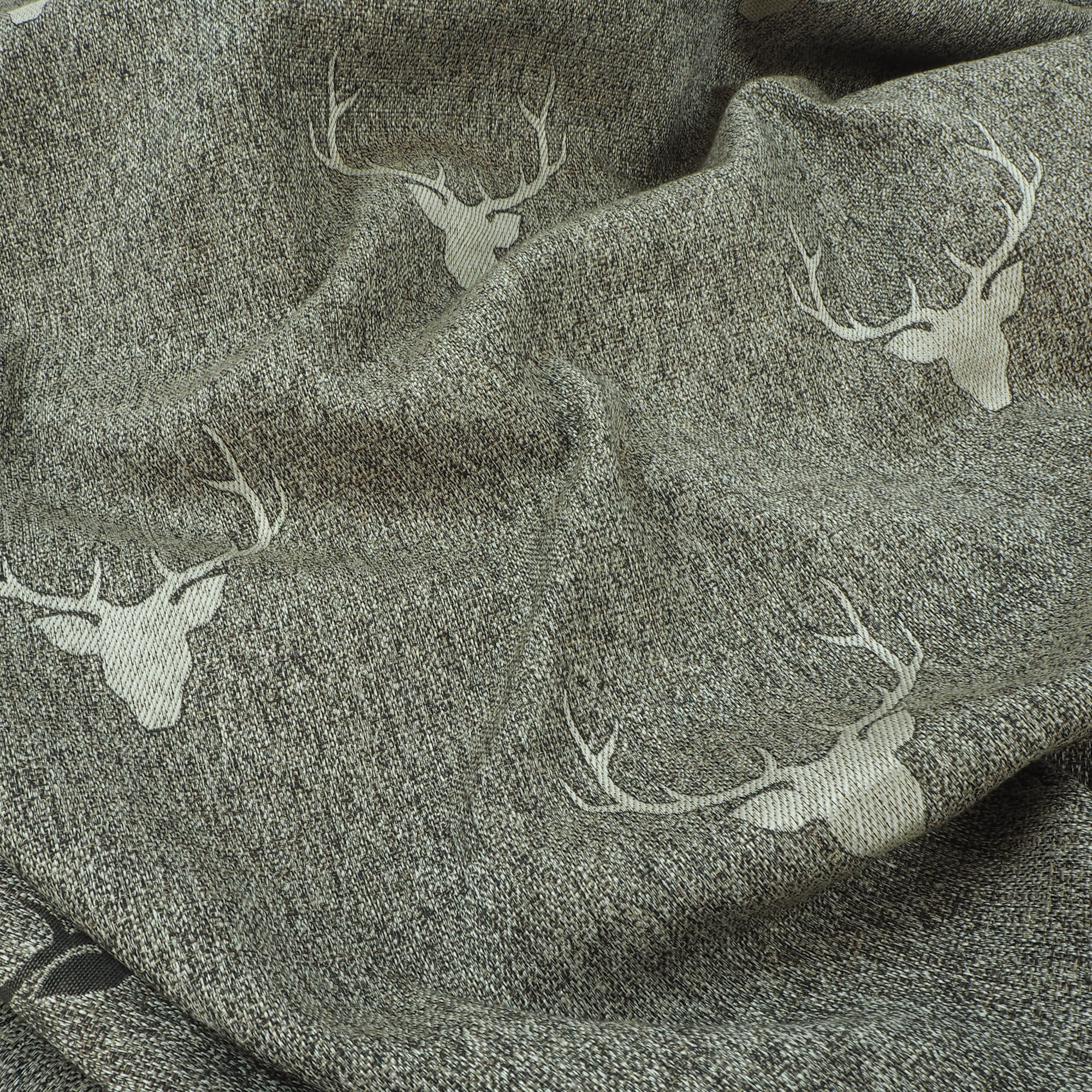 Stoff Meterware Hirsch Egon Braun Wene-Jaquard Polyester