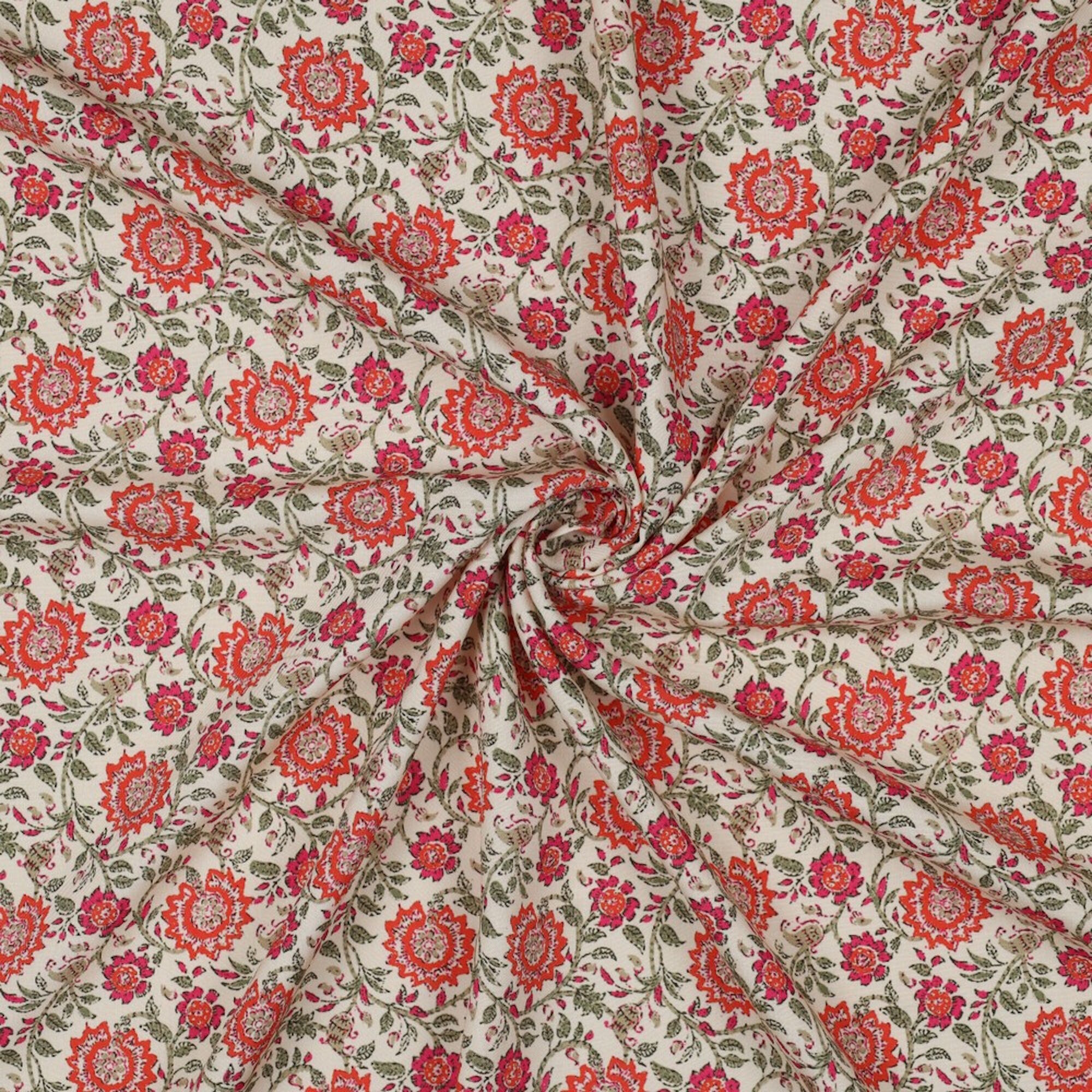 Stoff Meterware Blumen Florentine  EcoVero™