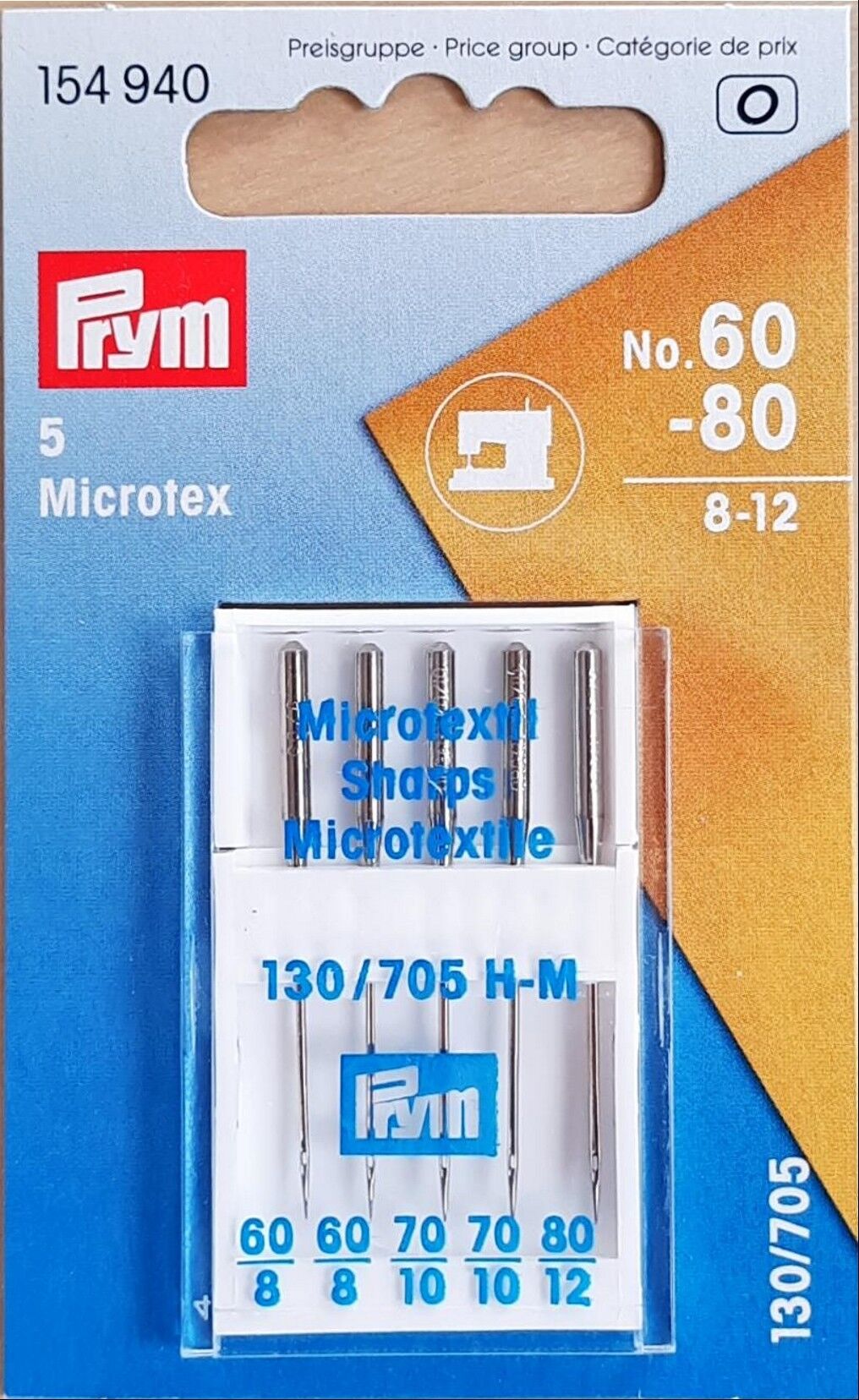 Nähmaschinennadeln 130/705 Microtex 60-80