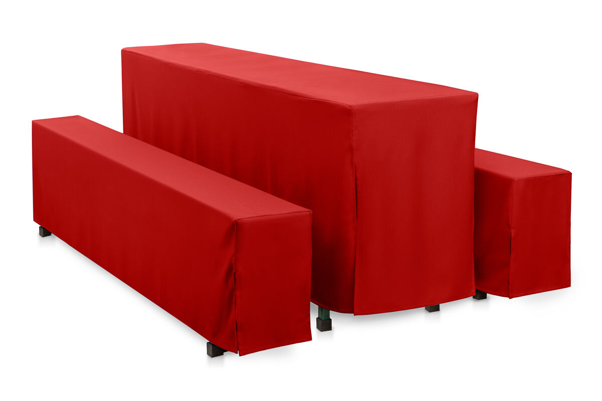 Hussen-Set bodenlang Baumwolle Canvas-Rot/220x70 cm