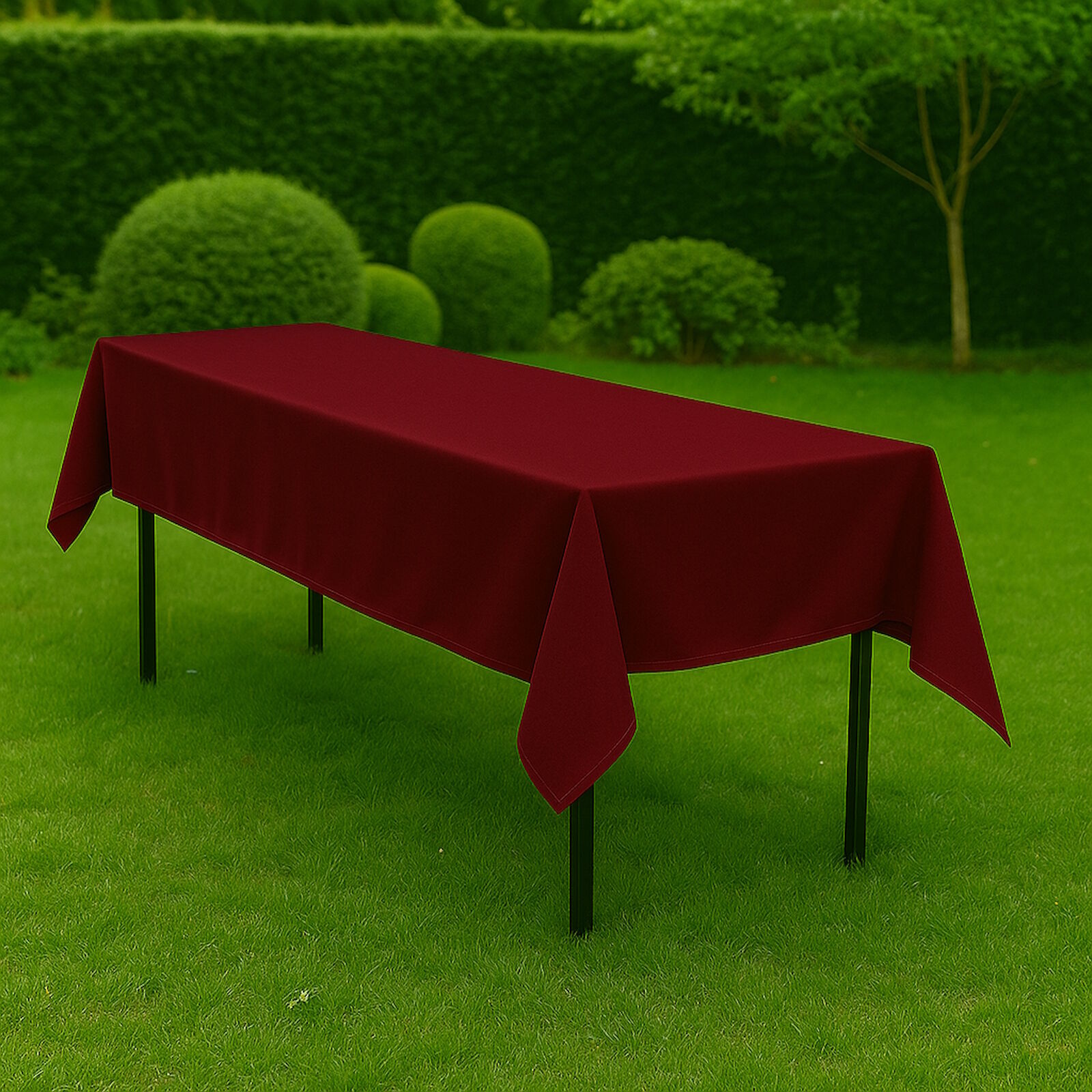 Biertisch Tischdecke Uni Baumwolle - Bordeaux/80x250 cm