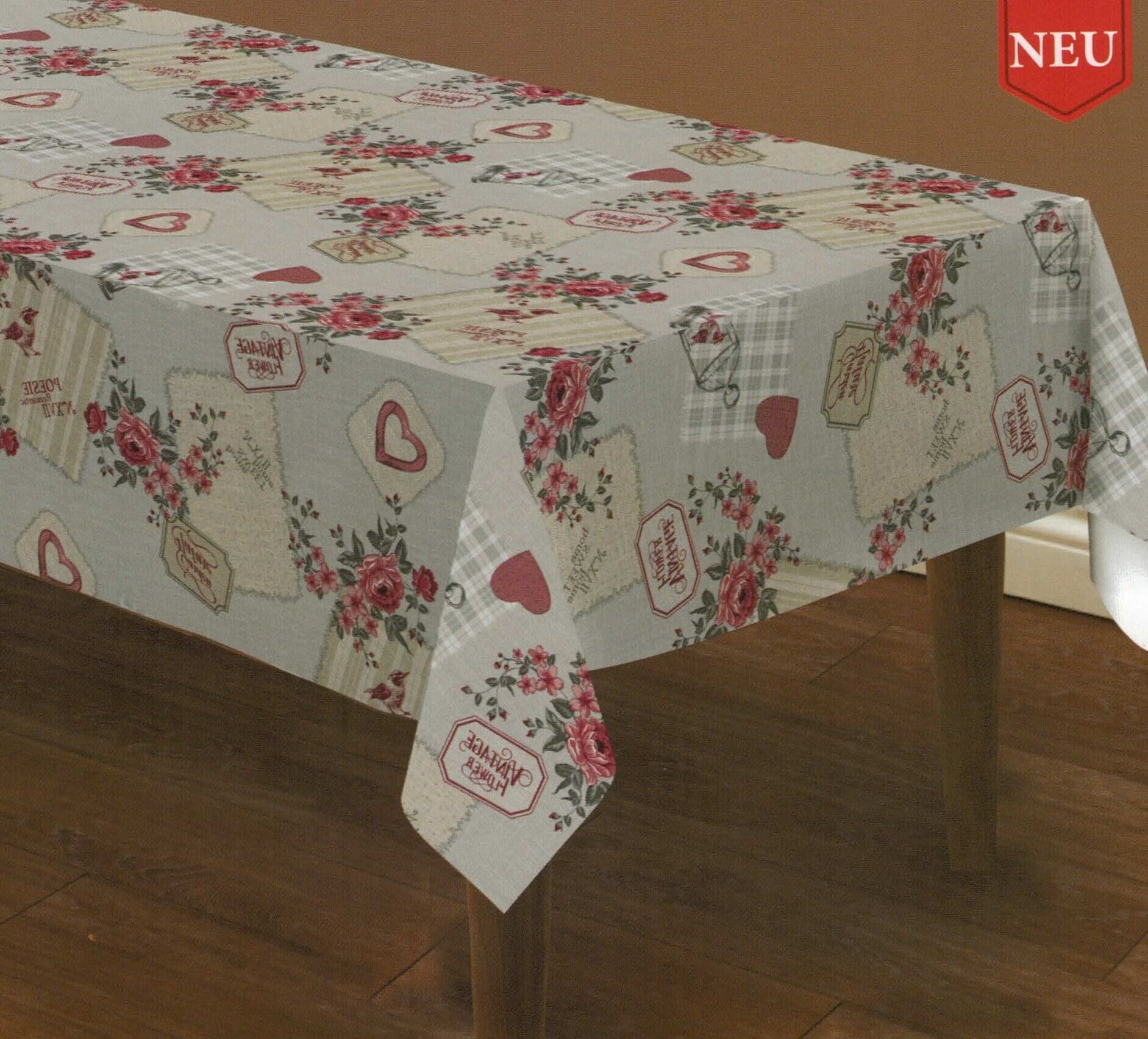 Wachstuch Tischdecke Vintage Flowers 100x140 cm