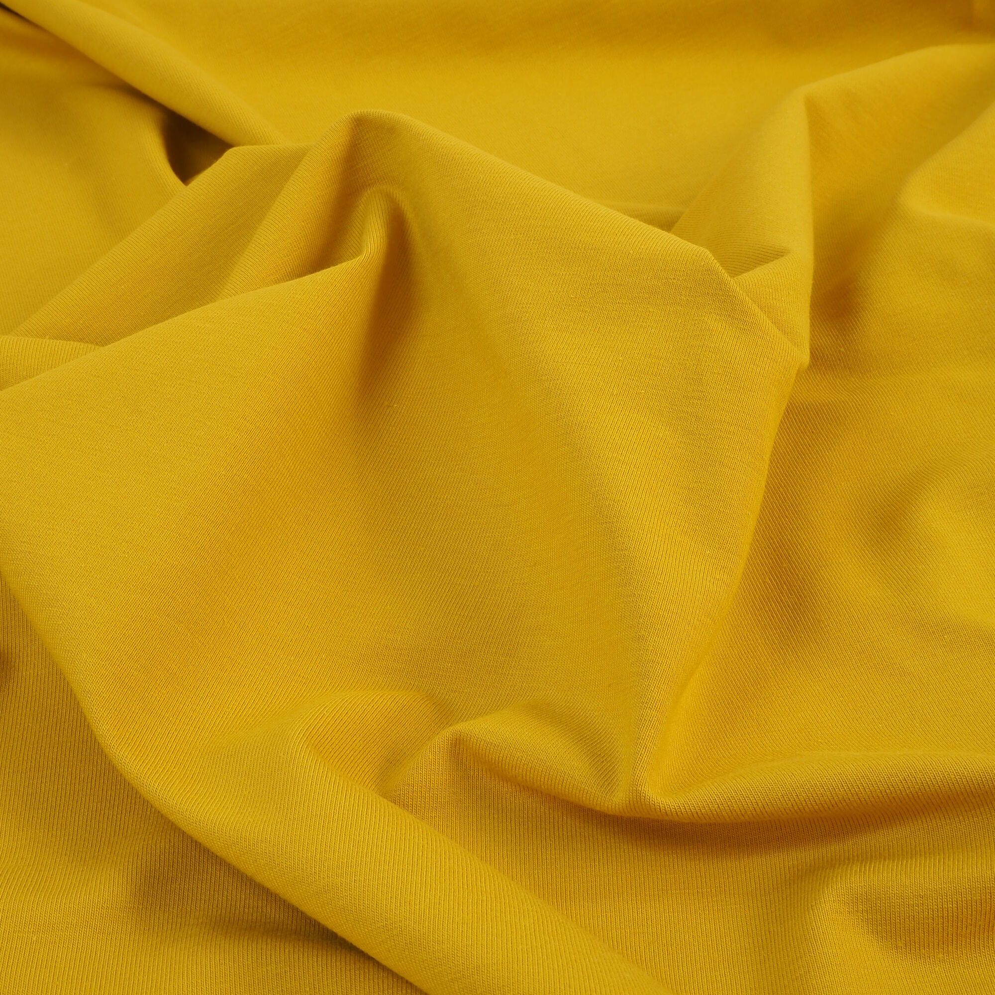 Bio Stoff Meterware Senf Jersey
