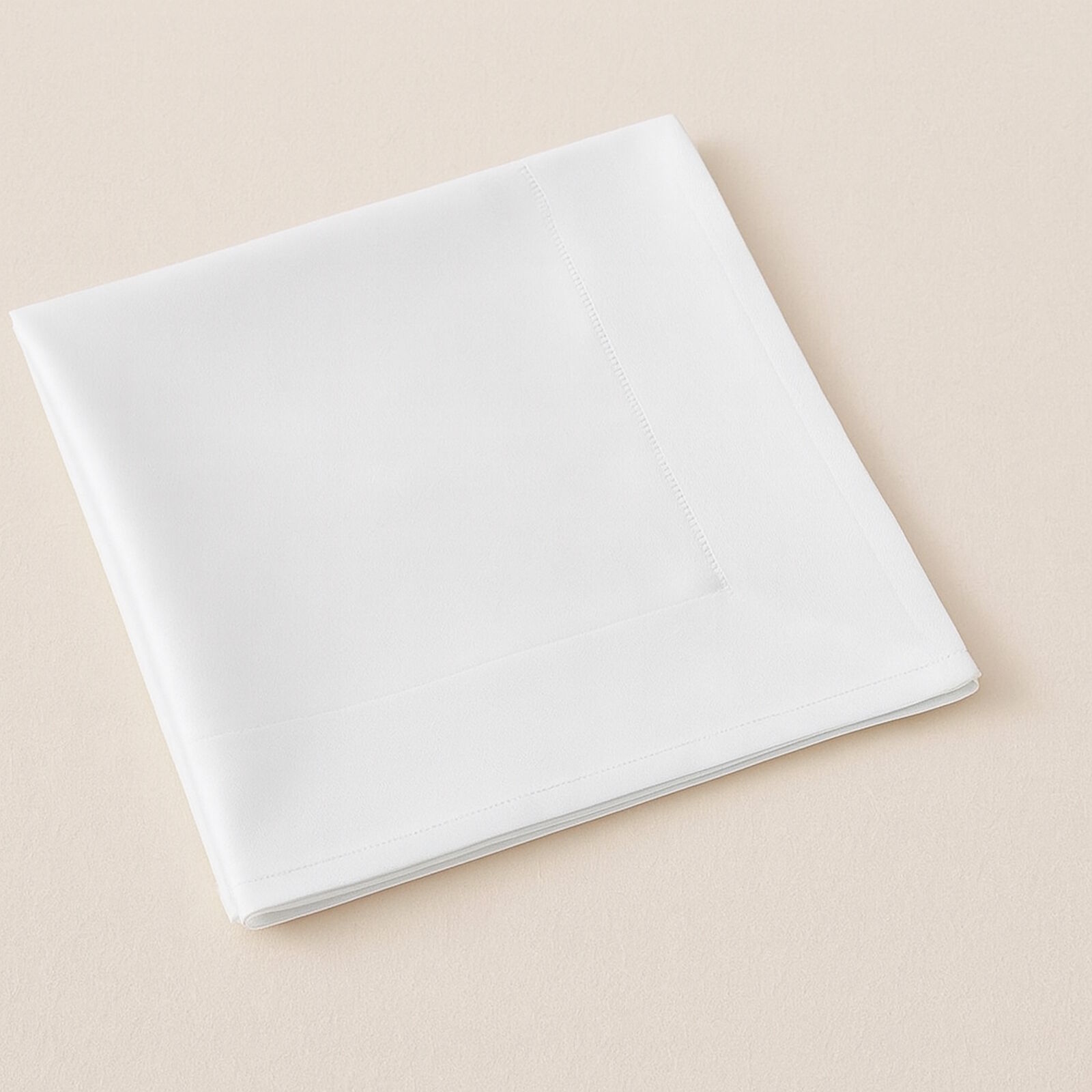 Damast Serviette Weiß Atlaskante Baumwolle-50x50 cm