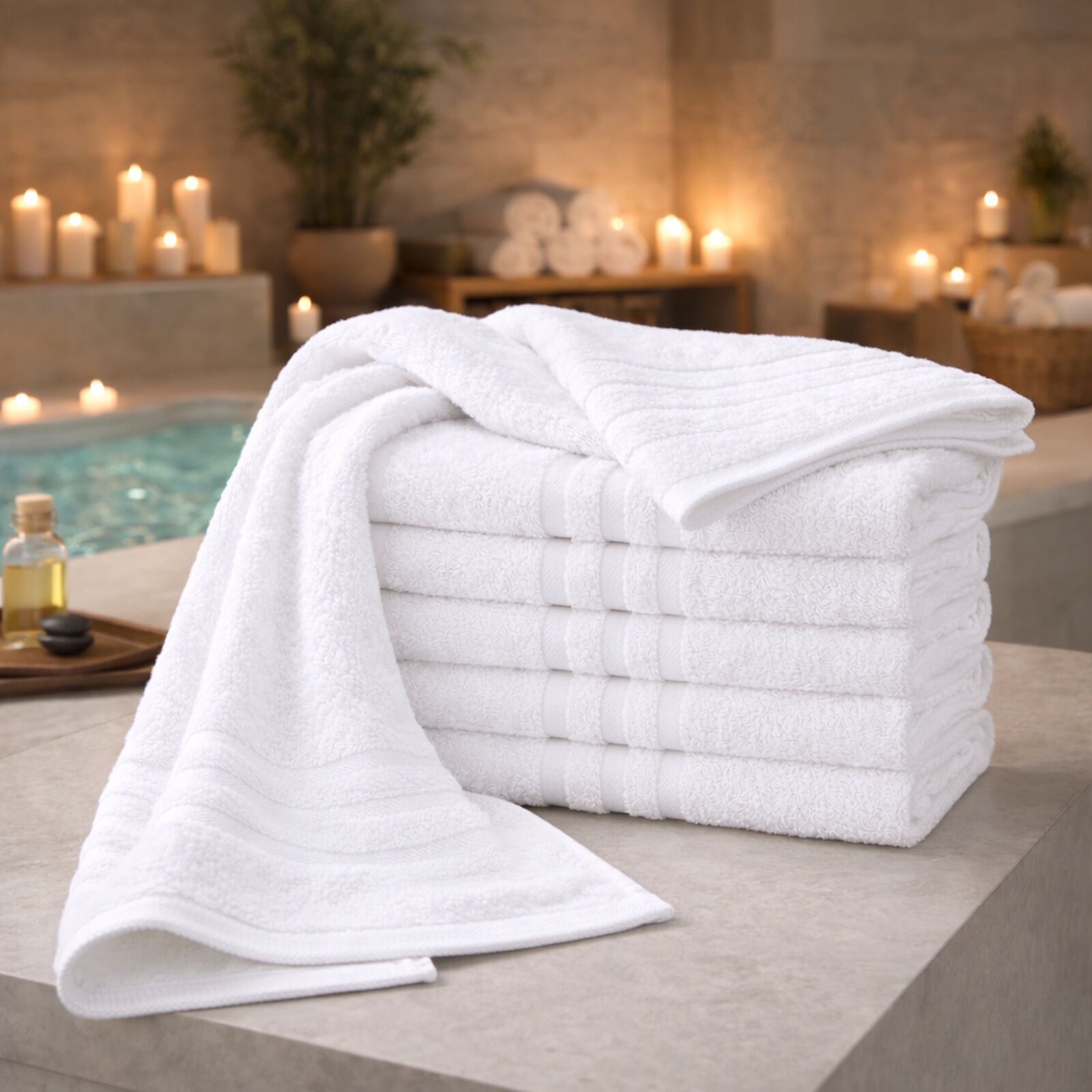 Handtücher 50x100 Weiß 6er Set Hotel Gewerbe