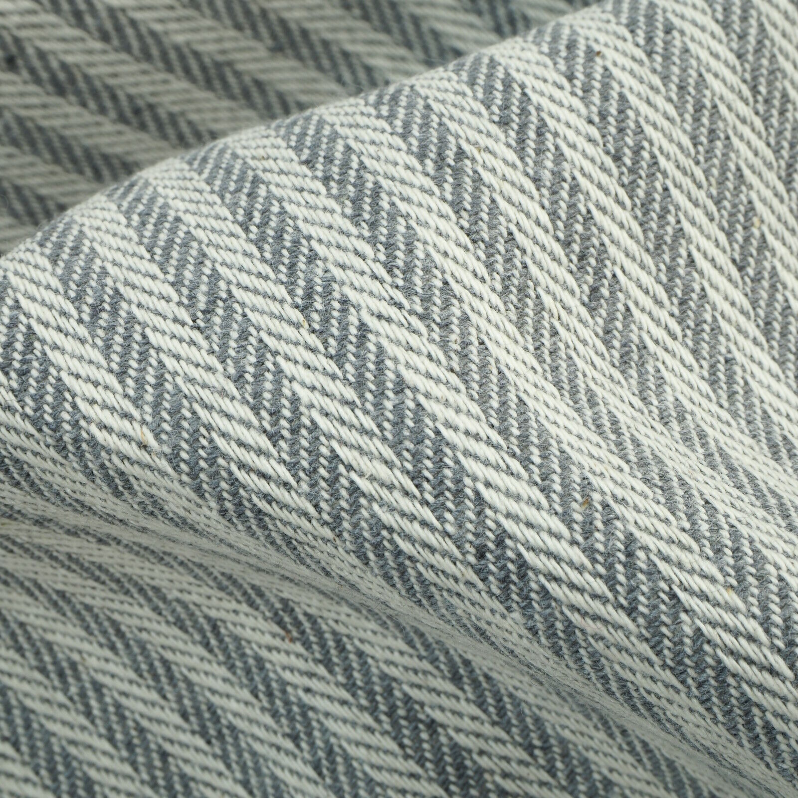 Stoff Meterware Henry Fischgrät Grau Webware Jacquard