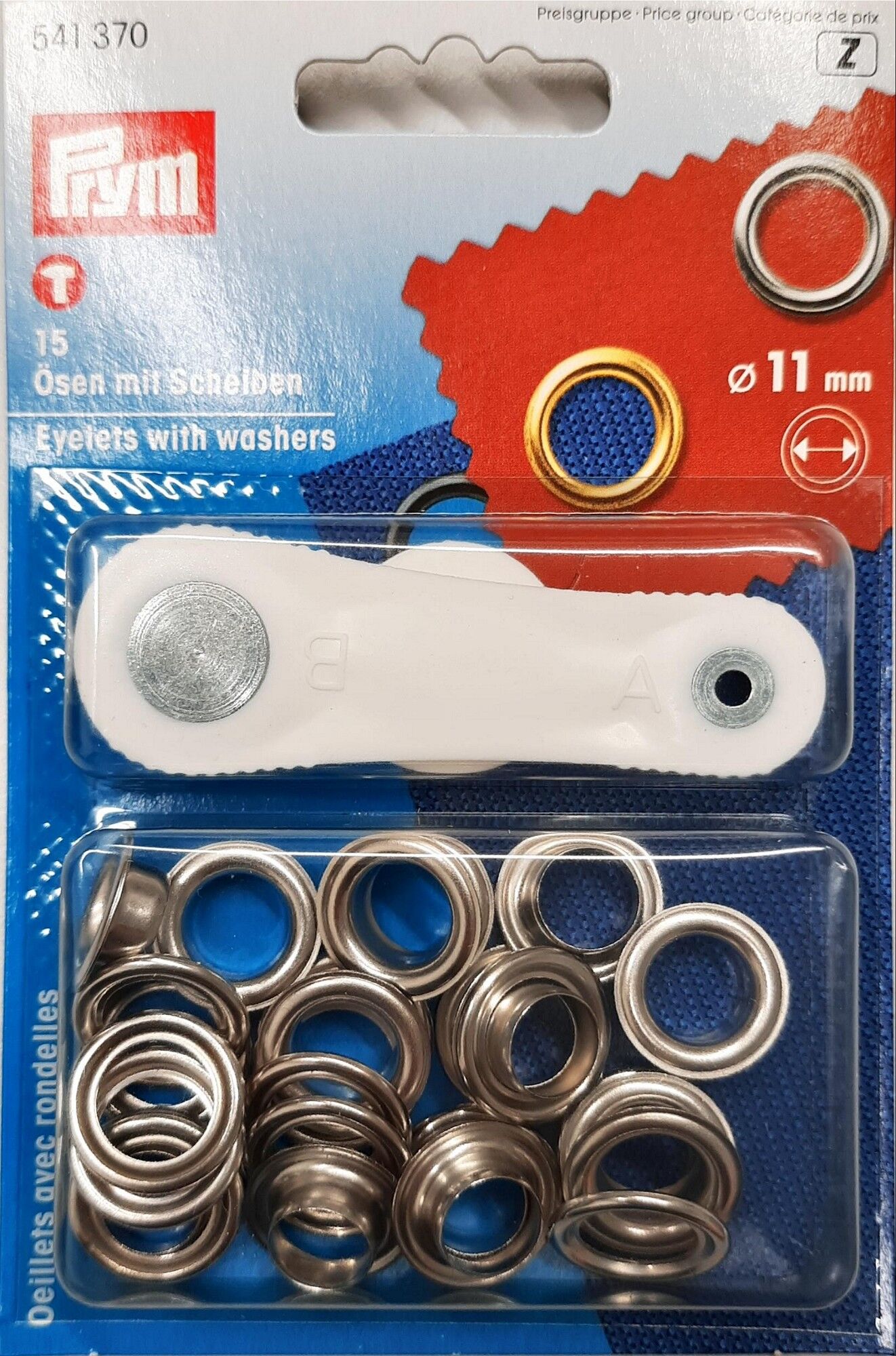 Ösen und Scheiben MS 11,0 mm silberfarbig