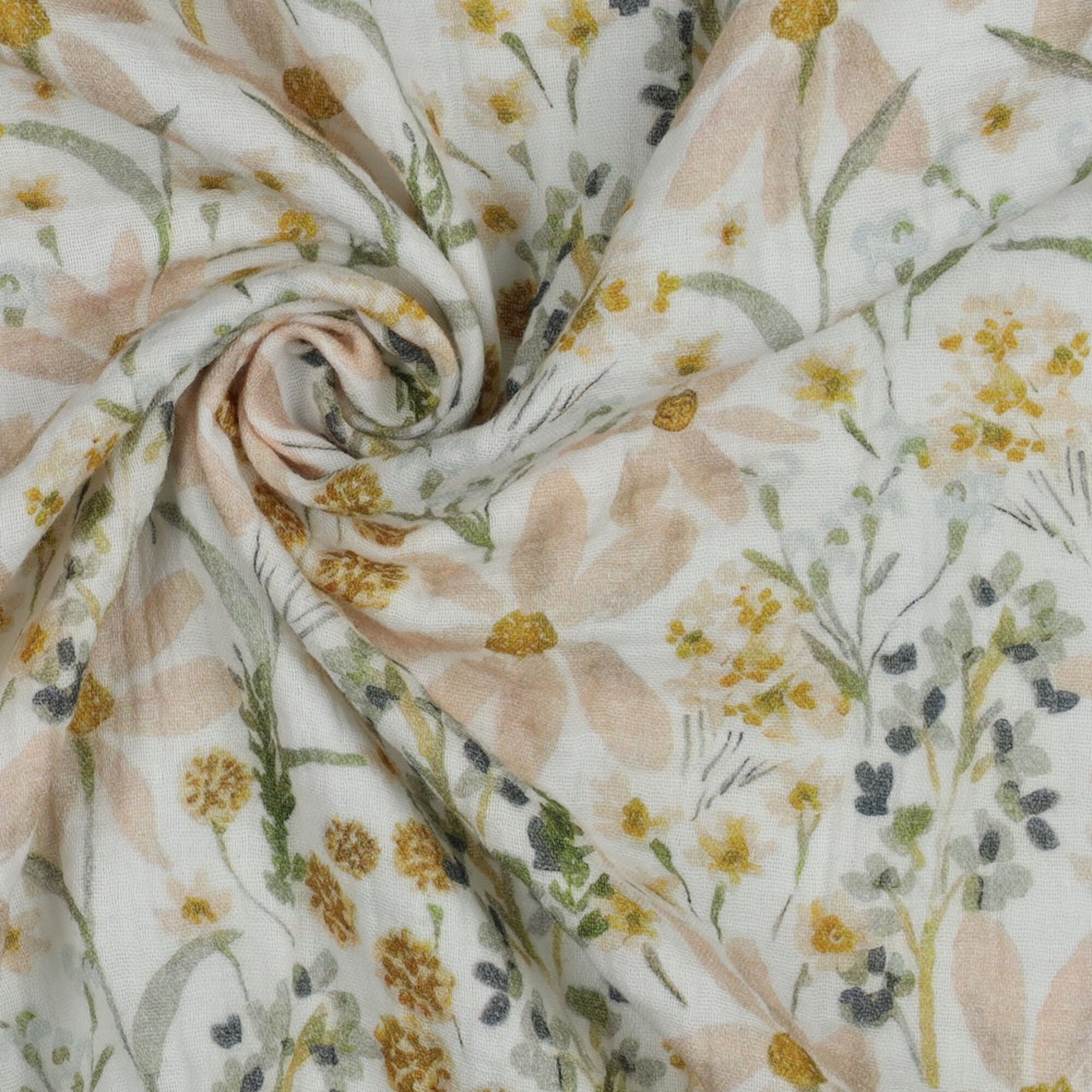 Stoff Meterware Blumenweide Stella Musselin