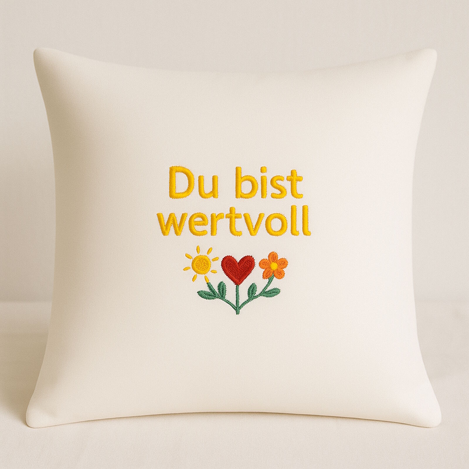 Geschenk Kissen Du bist wertvoll 40x40 cm
