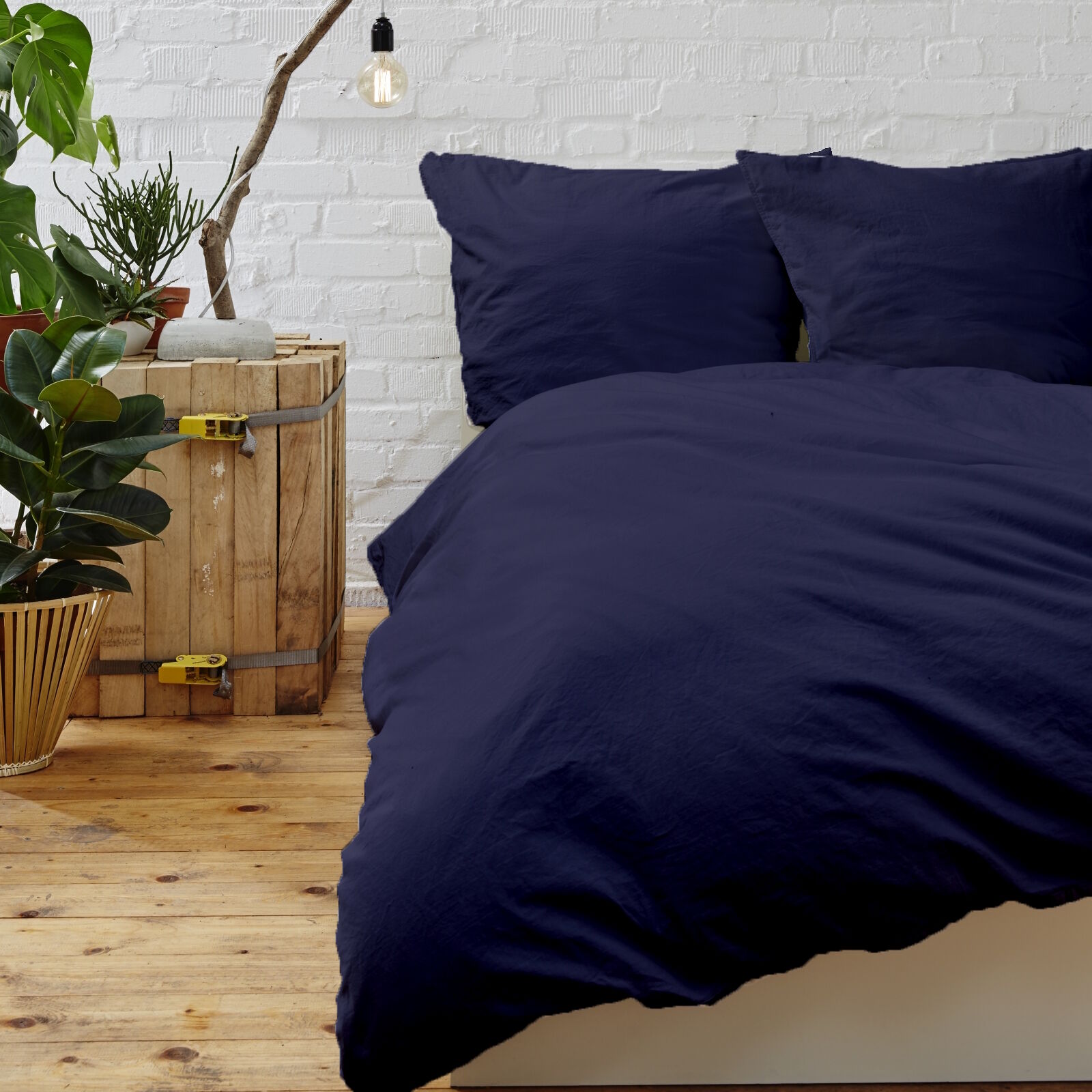 Bettwäsche dunkelblau – 100% Baumwolle, pflegeleicht & elegant