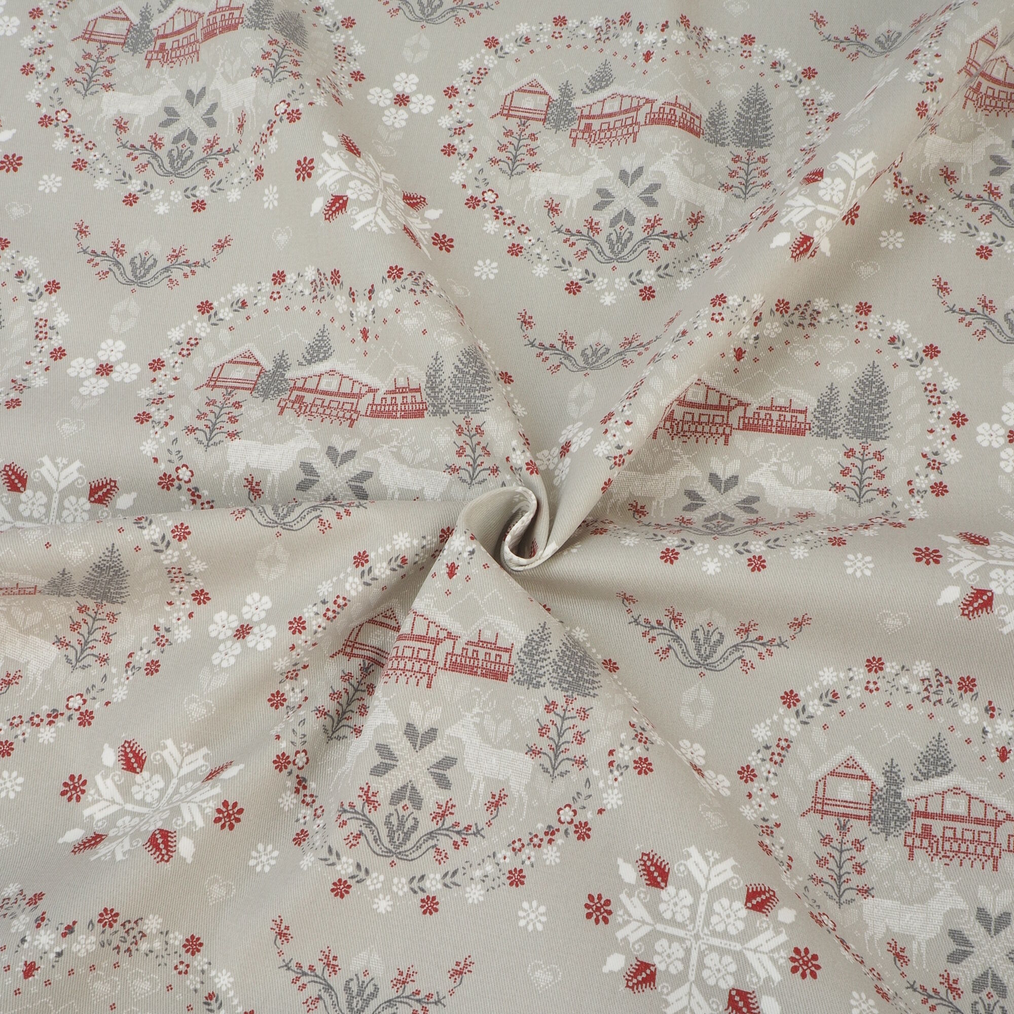 Stoff Meterware Weihnachten Hirsch Baumwolle