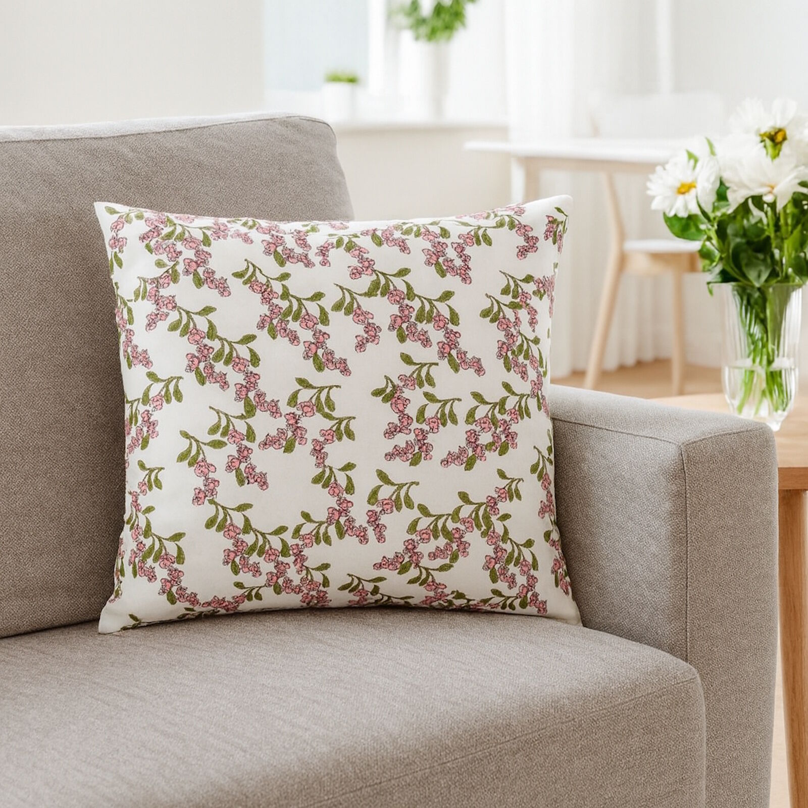 Kissenbezug 40x40 cm Blüte Fiona Baumwolle