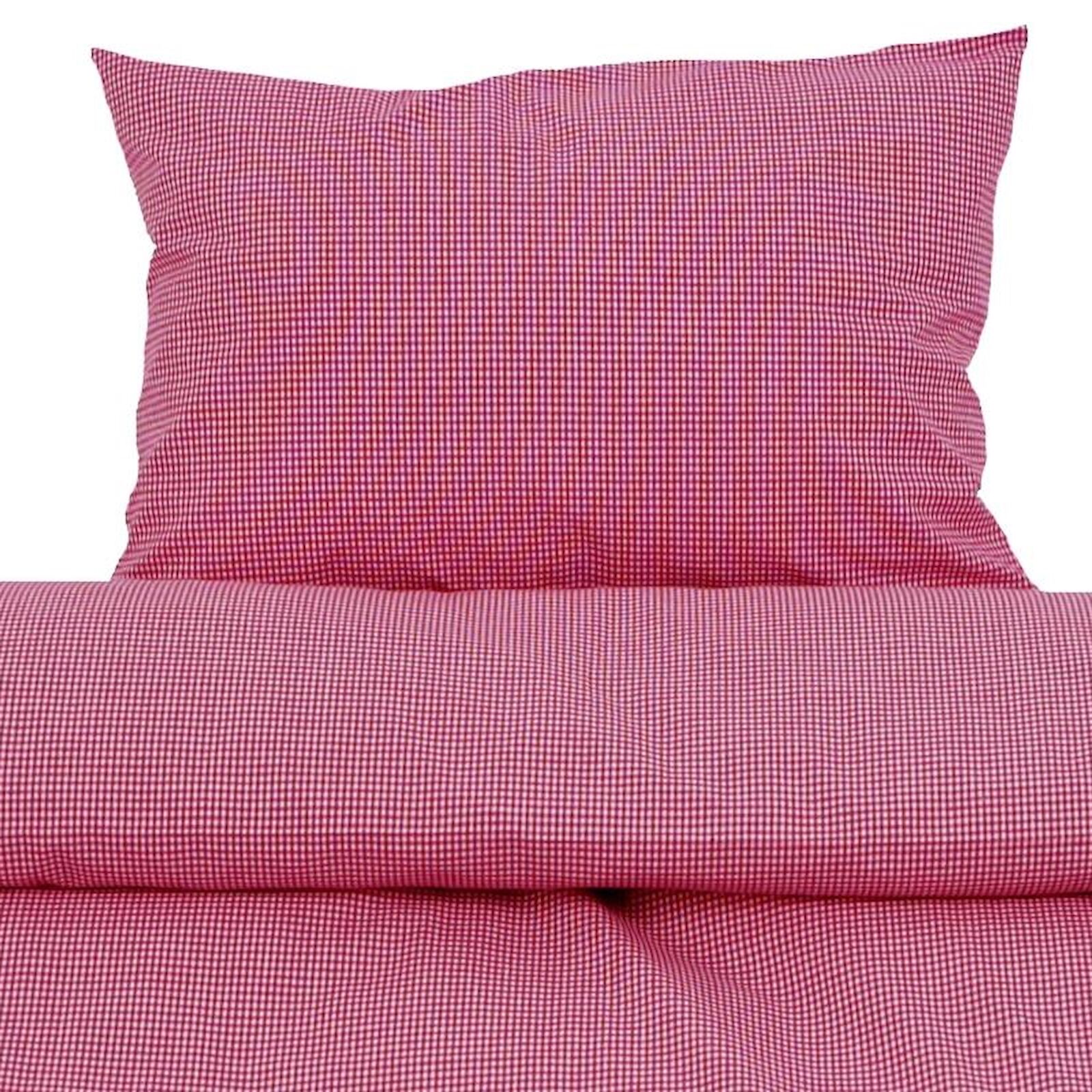Karierte Kinderbettwäsche Rot Weiß 100x135 Baumwolle