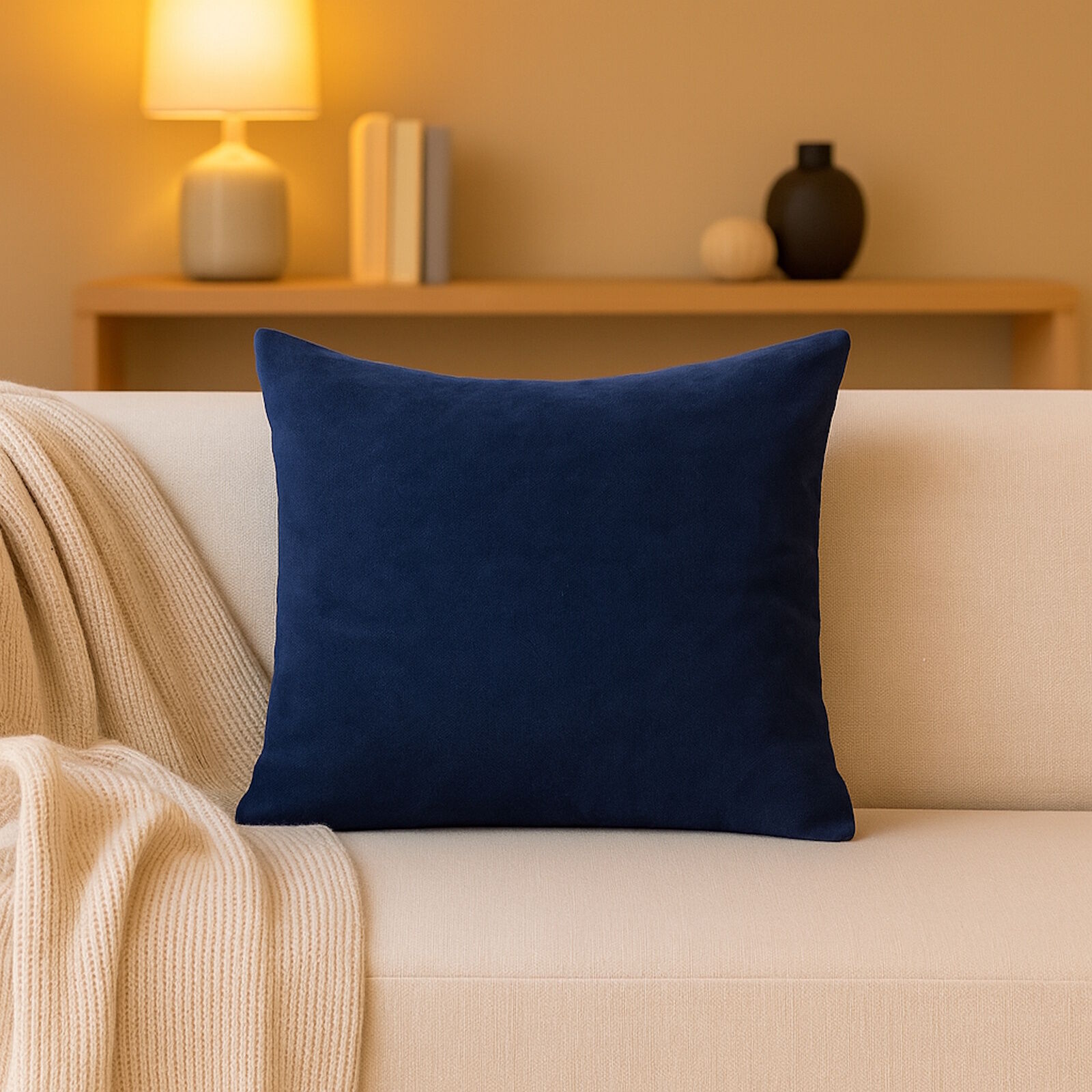 Samt Kissenbezug Dunkelblau