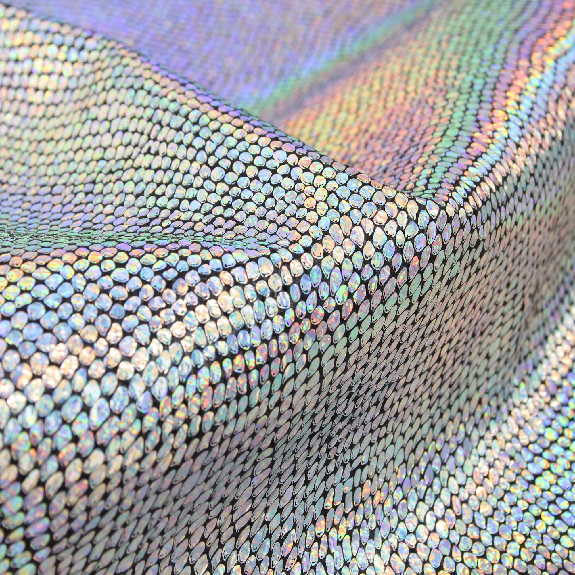 Stoff Meterware Schlangenoptik Silber Mischgewebe