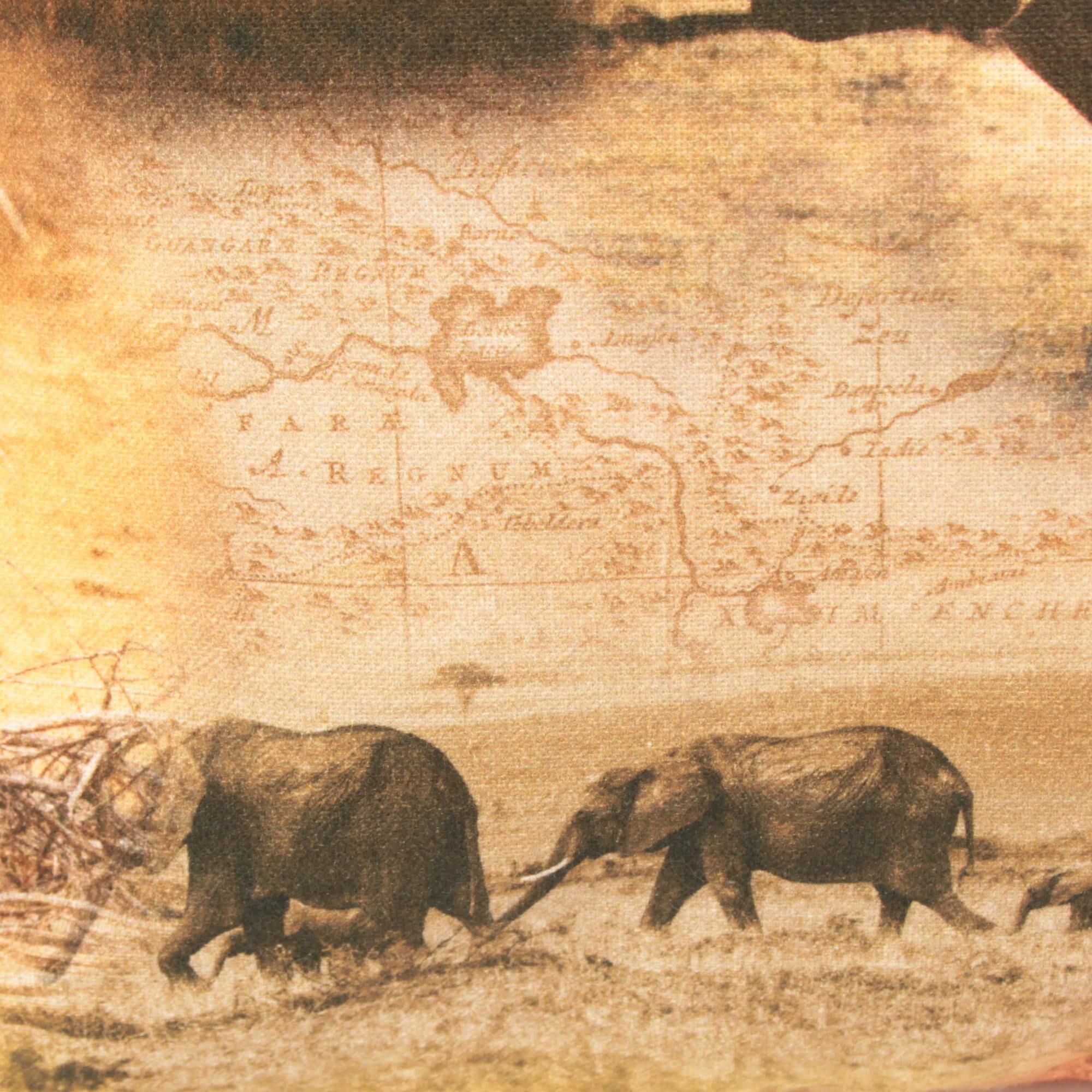 Kissenbezug 30x30 cm Afrika Safari Tiere Half Panama