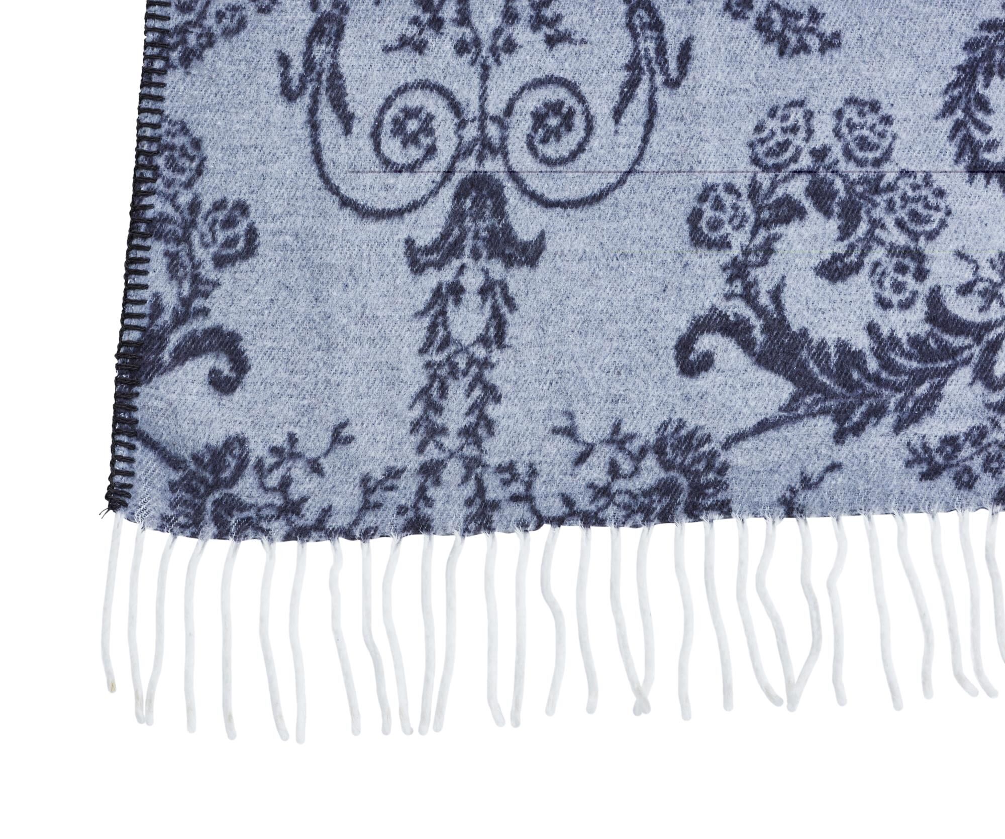 Kuscheldecke Dougy Grau Fransen 150x200 cm Baumwolle