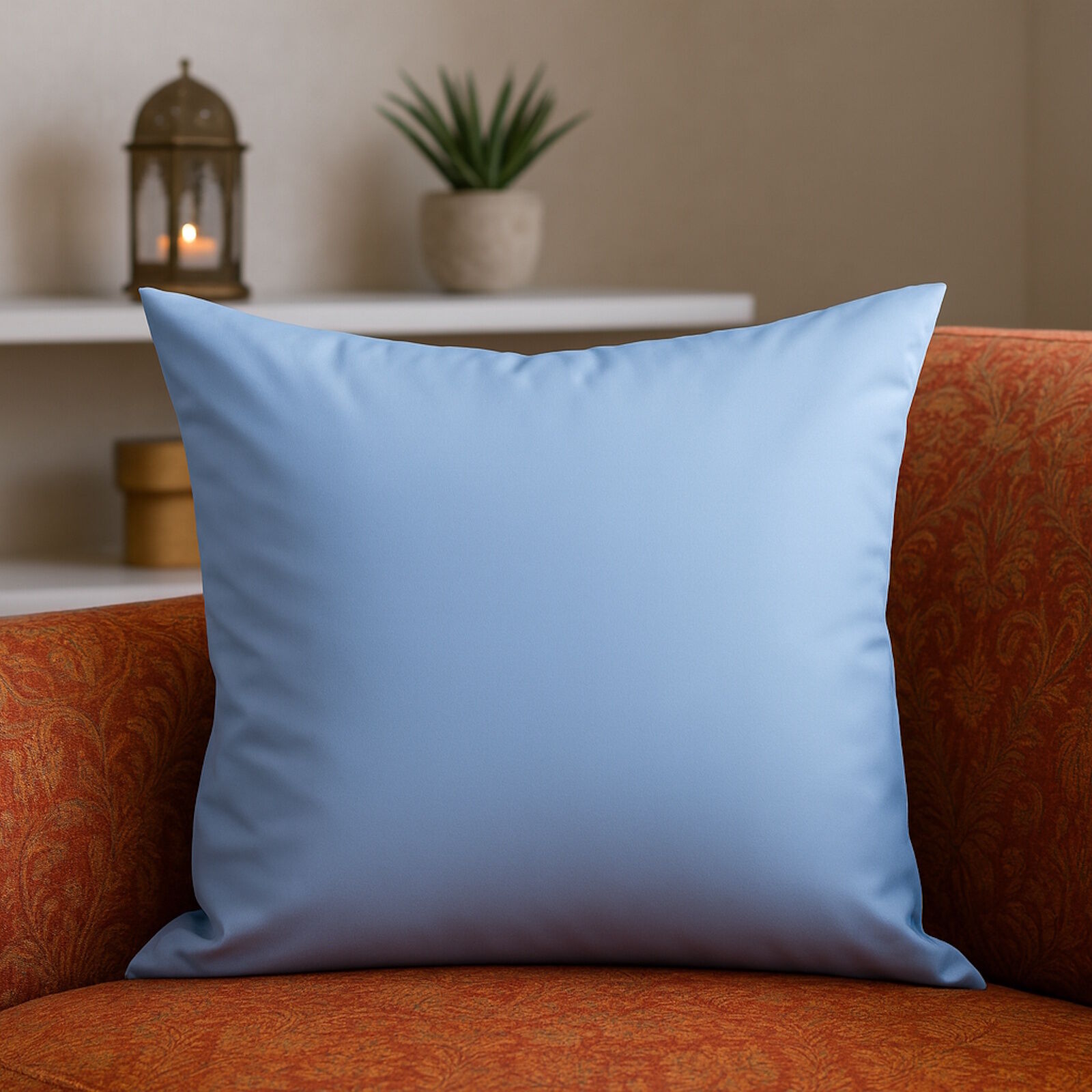 Kissenbezug Dupion Seide Hellblau
