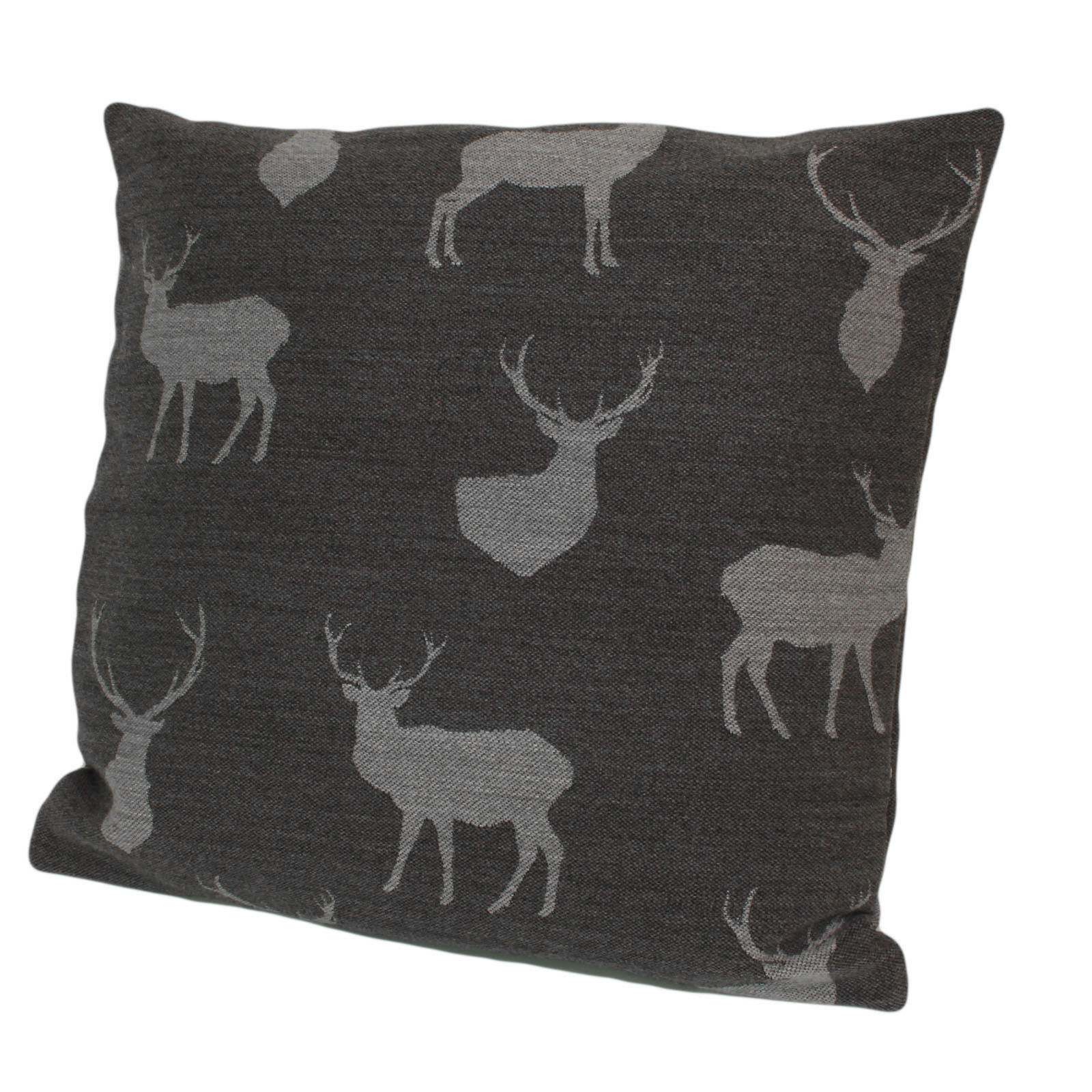 Kissenbezug Hirsch Grau Jacquard 40x40 cm