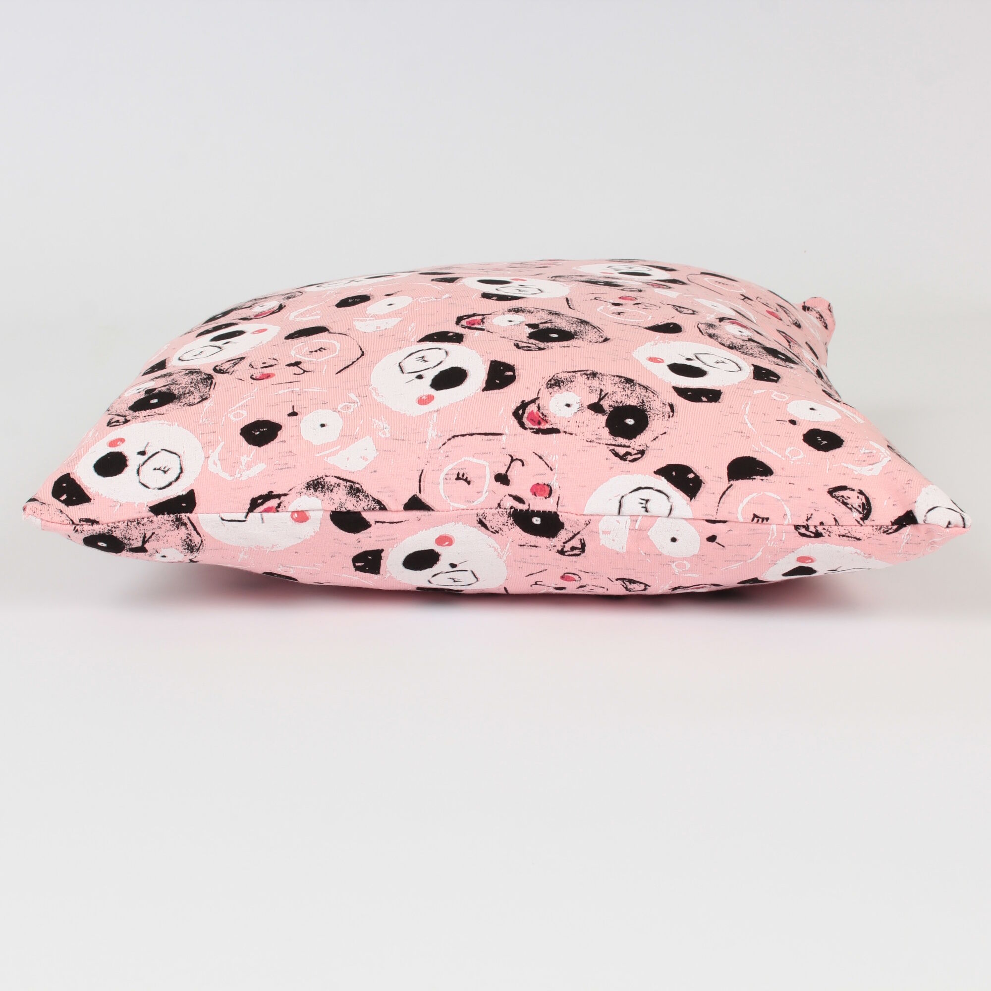 Jersey Panda Kissenbezug 40x40 Rosa