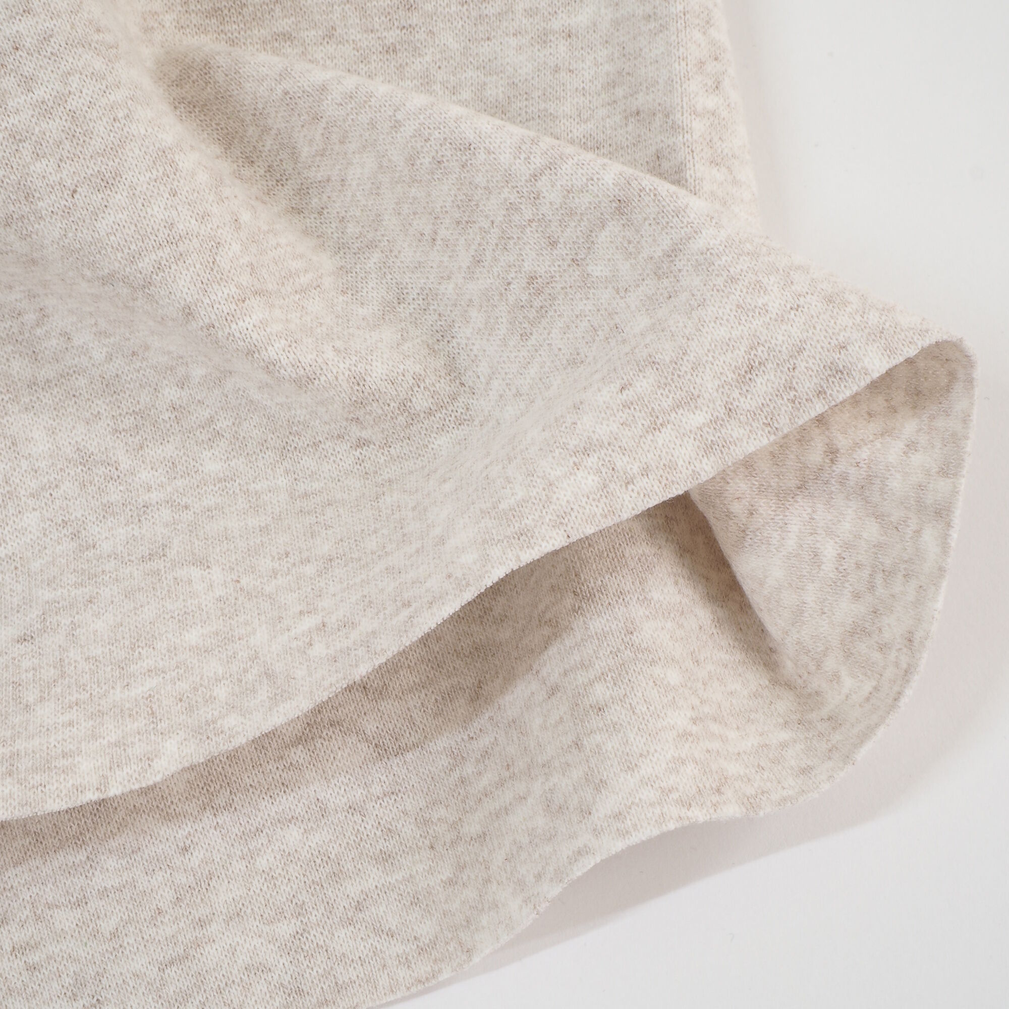 Bündchenstoff Meterware Uni Beige Melange