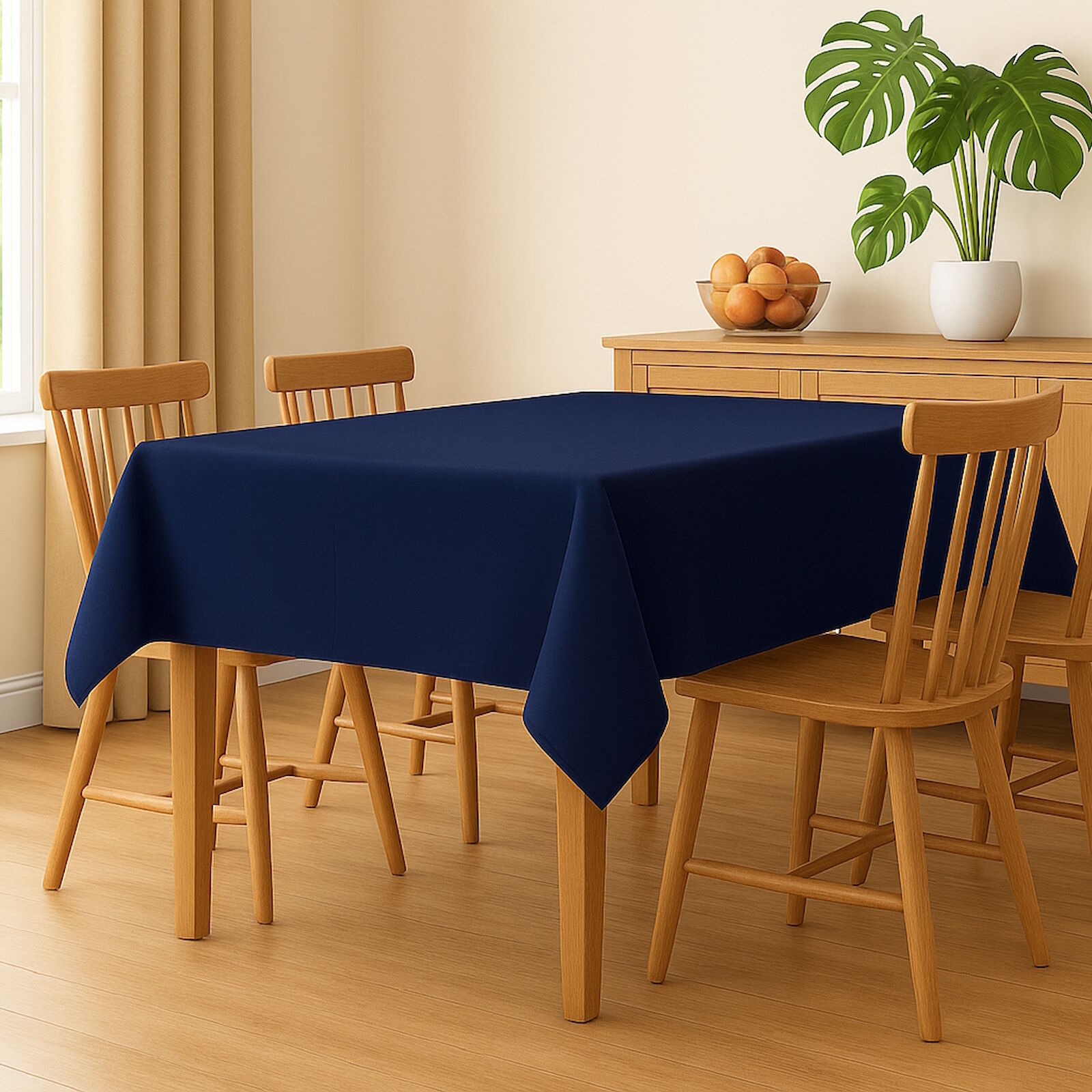 Tischdecke Dunkelblau Polyester bügelfrei knitterarm
